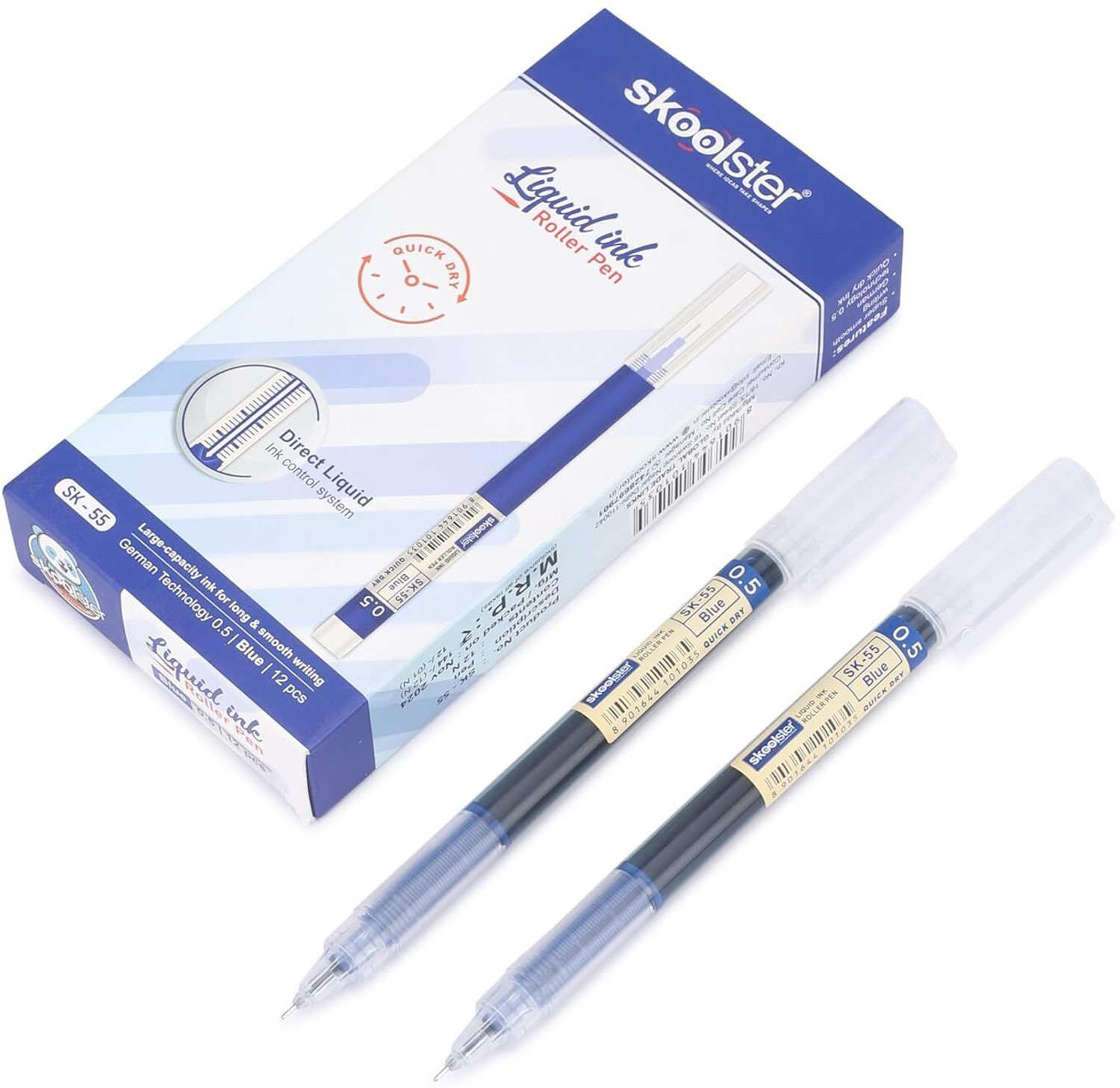 Image of MayaEnterprises Maya Enterprises Liquid Ink Roller Pen, 0.5mm Fine Tip, Quick Dry Roller Ball Pen