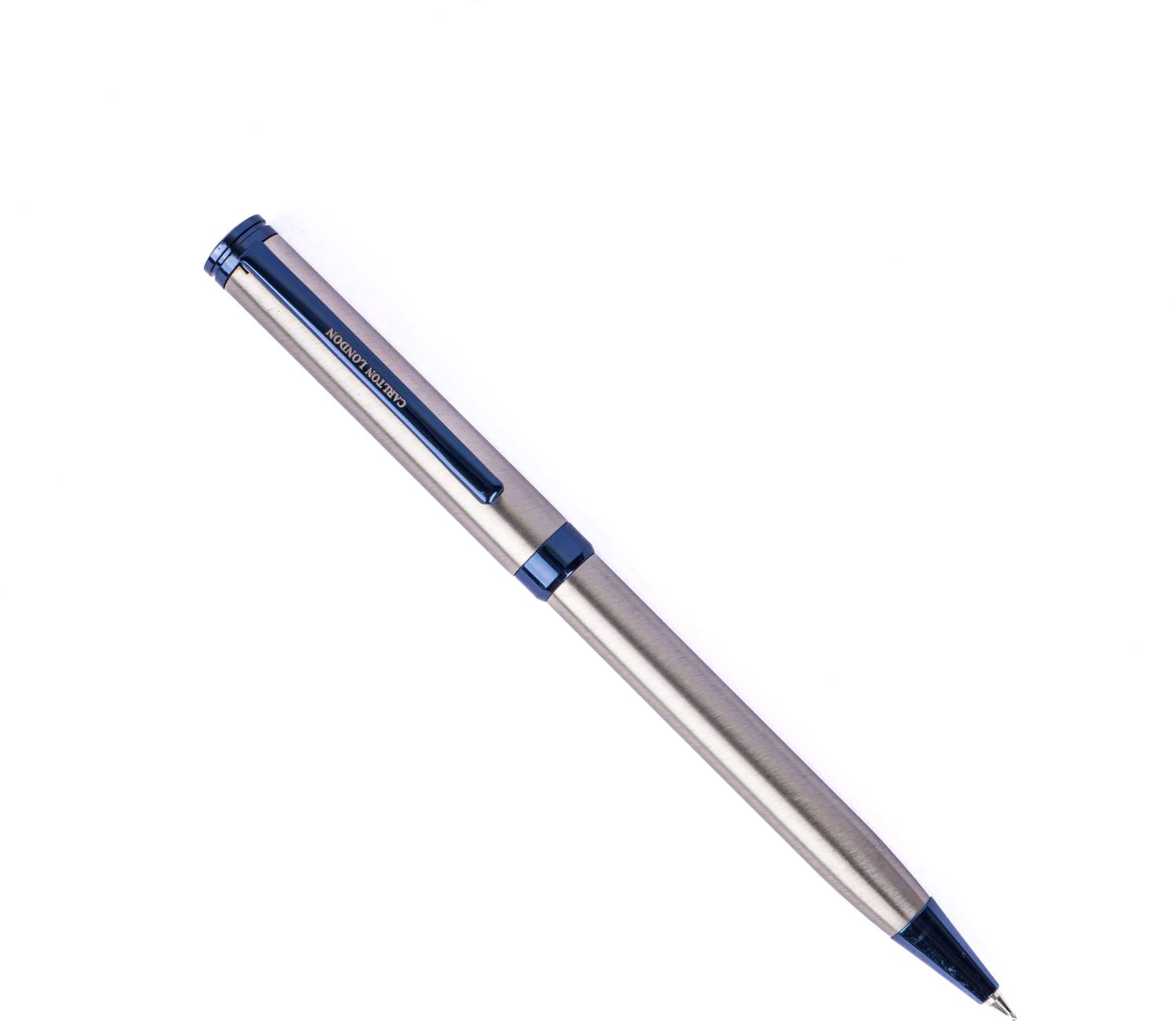 CARLTON LONDON Silver & Blue Ball Pen Smooth Writing Executive Pen with Fine Tip Roller Ball Pen