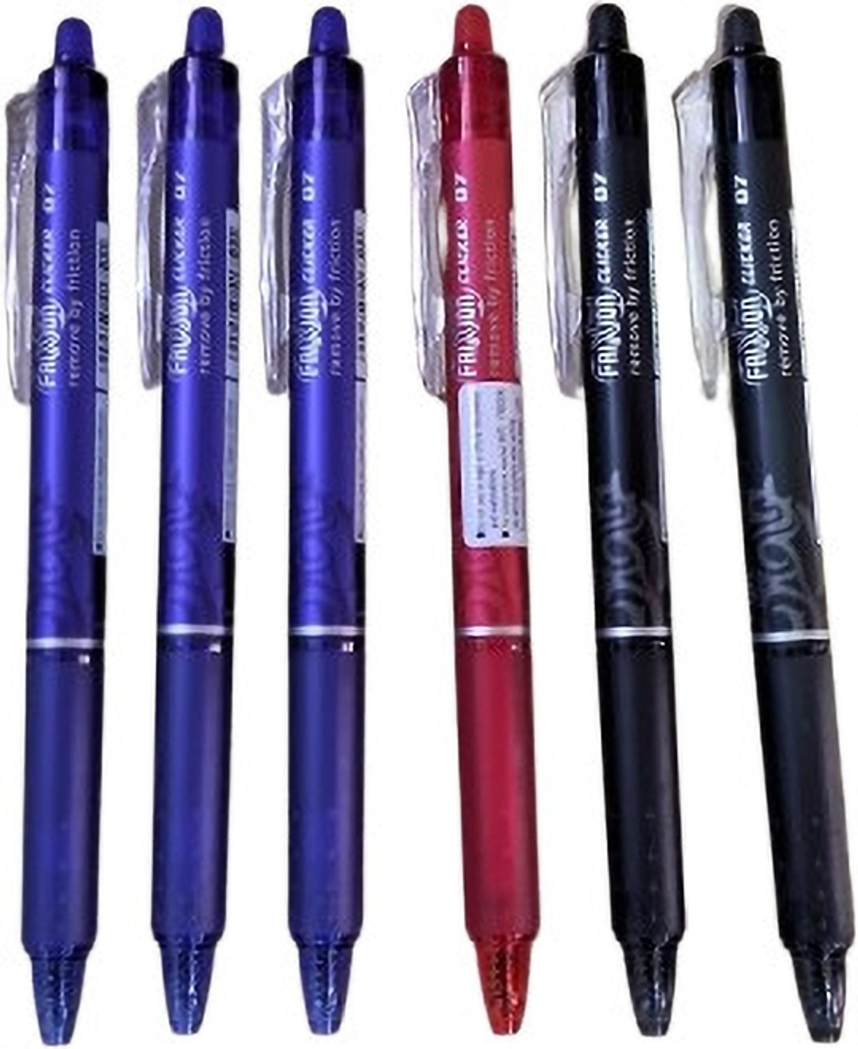 Image of PILOT Frixion Clicker 0.7mm Fine Point.Features a comfortable dimpled grip. Roller Ball Pen