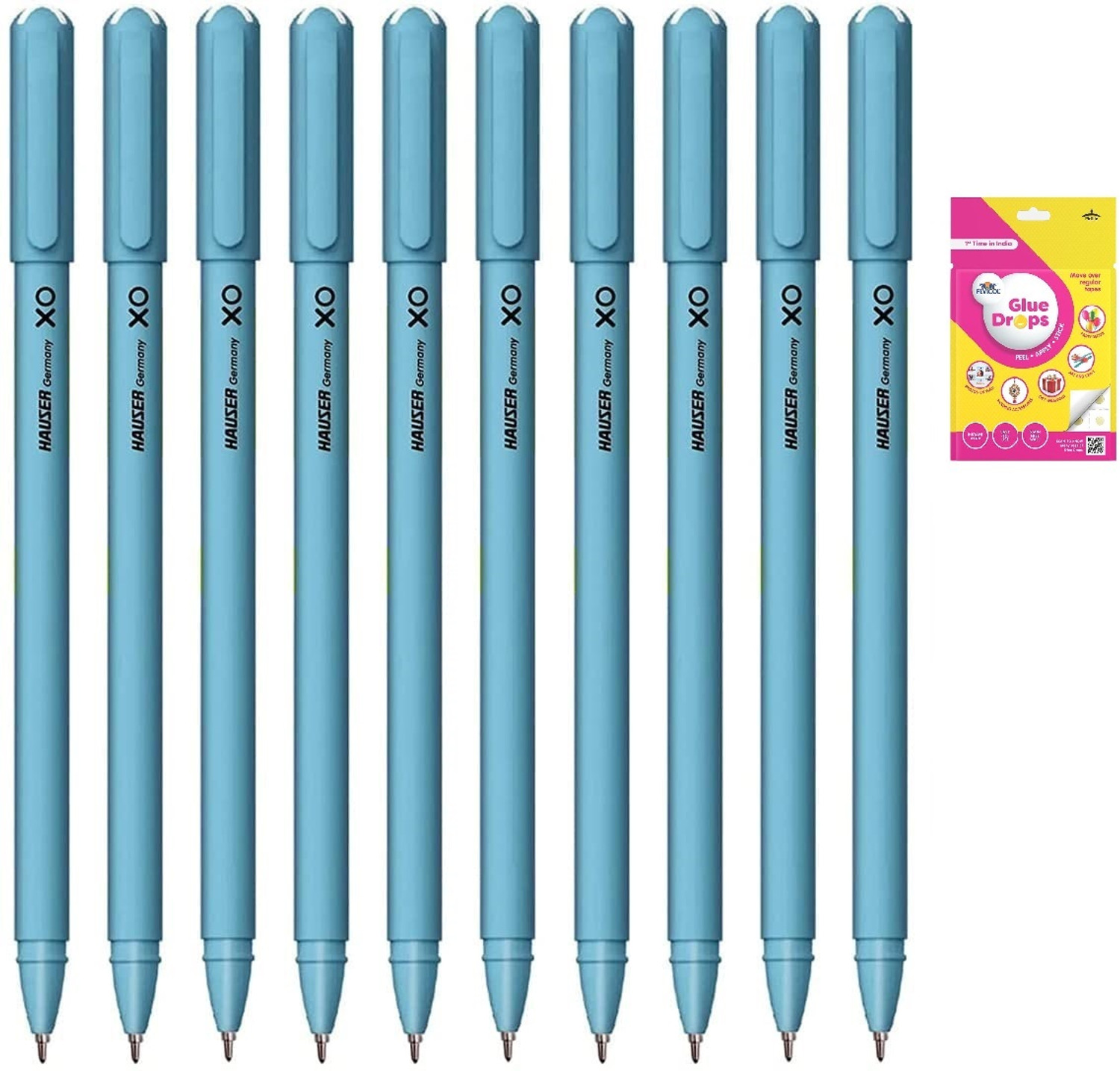 Image of HAUSER XO Ball Pen Box Pack | Tip Size 0.6 mm With Glue Drops Ball Pen