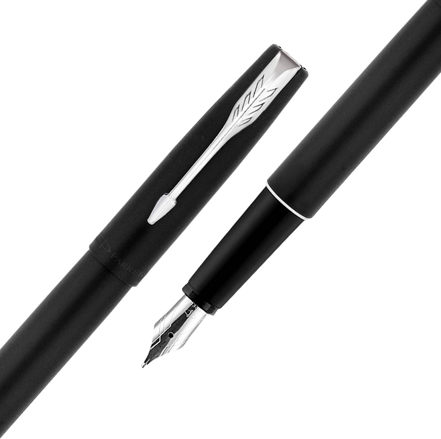 PARKER Frontier Matte Black Chrome Trim Fountain Pen - Image 5