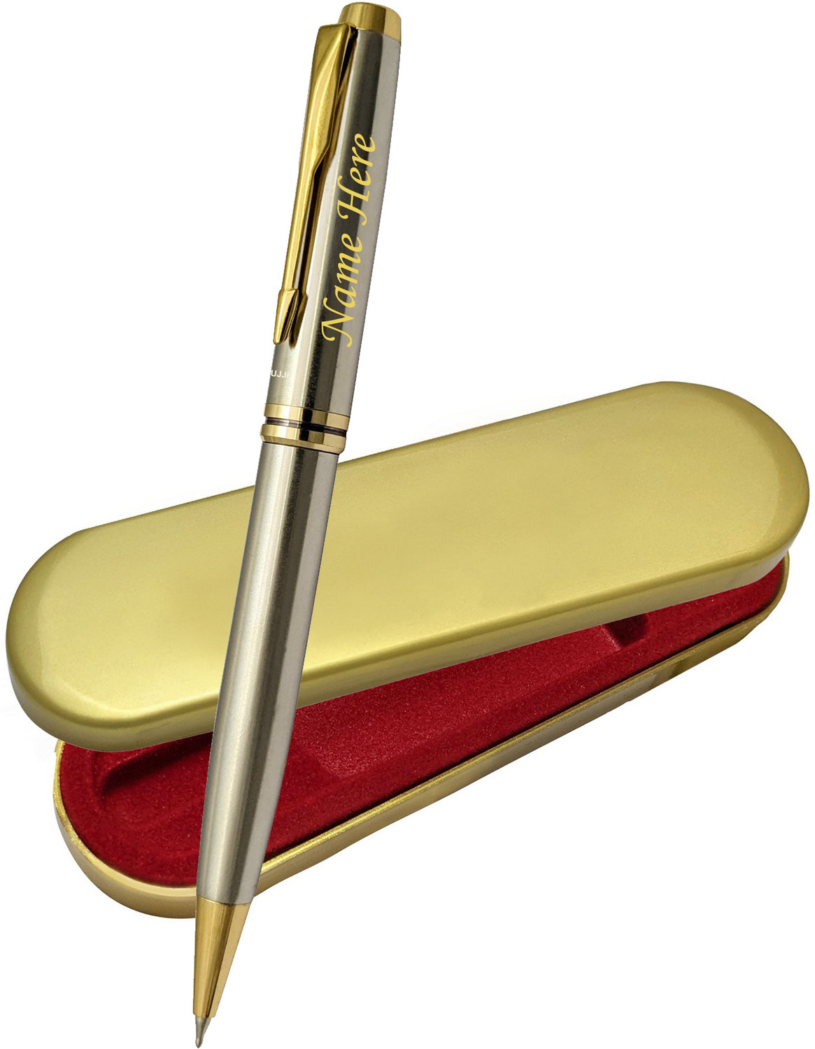 Image of UJJi Dull Chrome Platted with Golden Part Ball Pen
