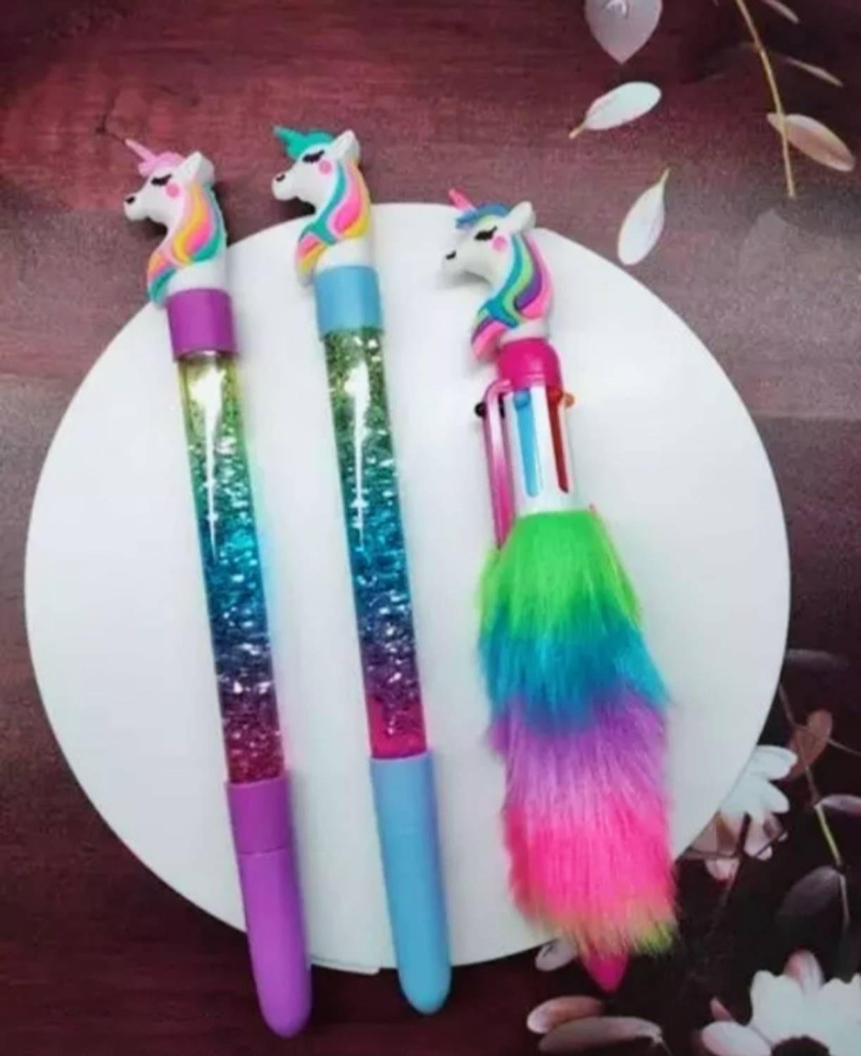 BRM TRADERS 2 pcs water glitter pen, 1 pc fur pen Refill