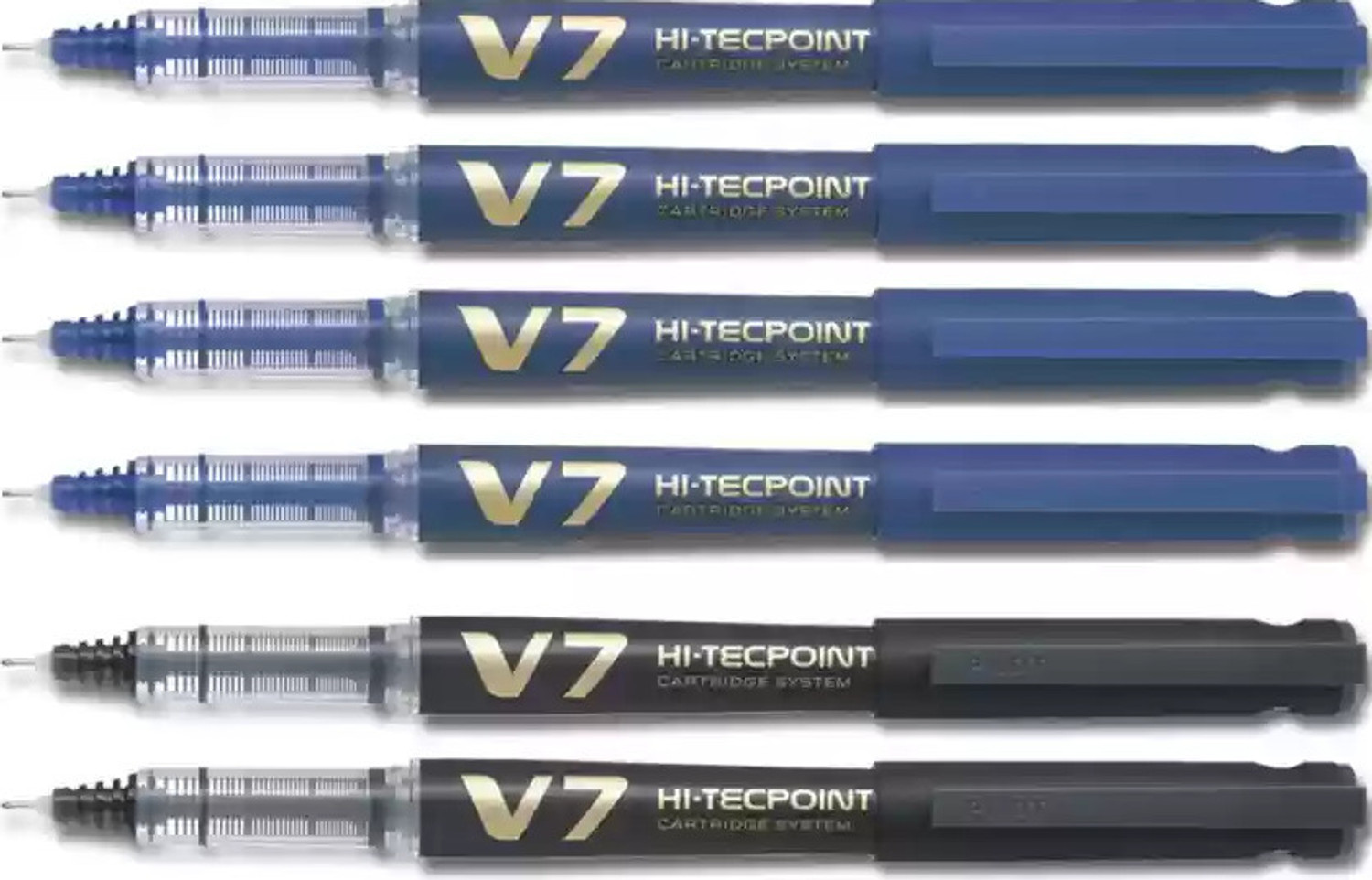 Image of PILOT V7 Hi-Tecpoint Cartridge System Rollerball Pen Medium Point,4BL+2BK W Cartdige Ink Cartridge