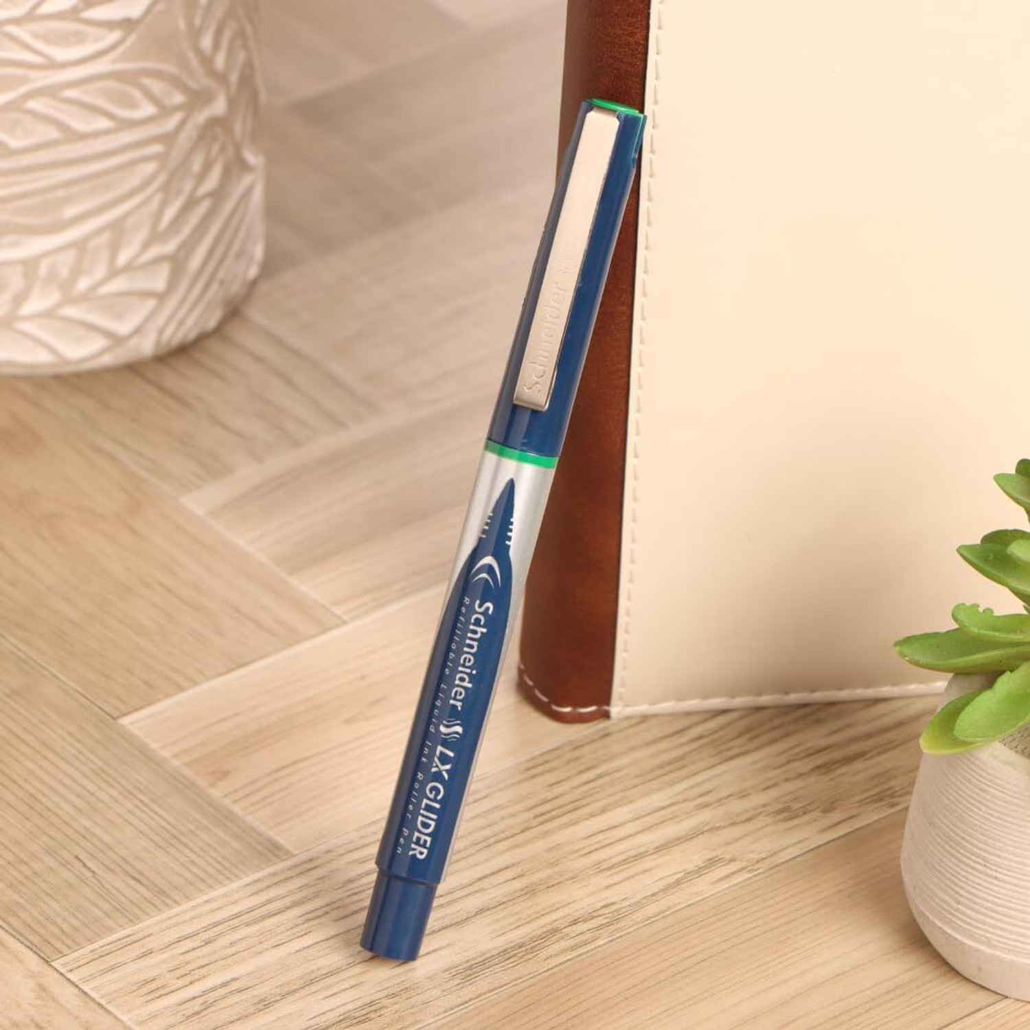 Image of Luxor Schneider LX Glider ( Blue + Black + Green ), Refillable, Hybrid Tip, Liquid Ink Roller Ball Pen