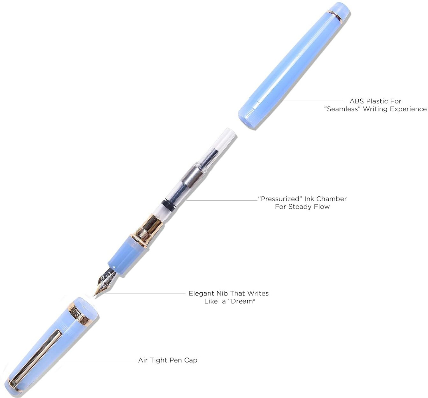 Image of QUIRA Jinhao 82 Fountain Pen Body with Gold Clip Fountain Pen