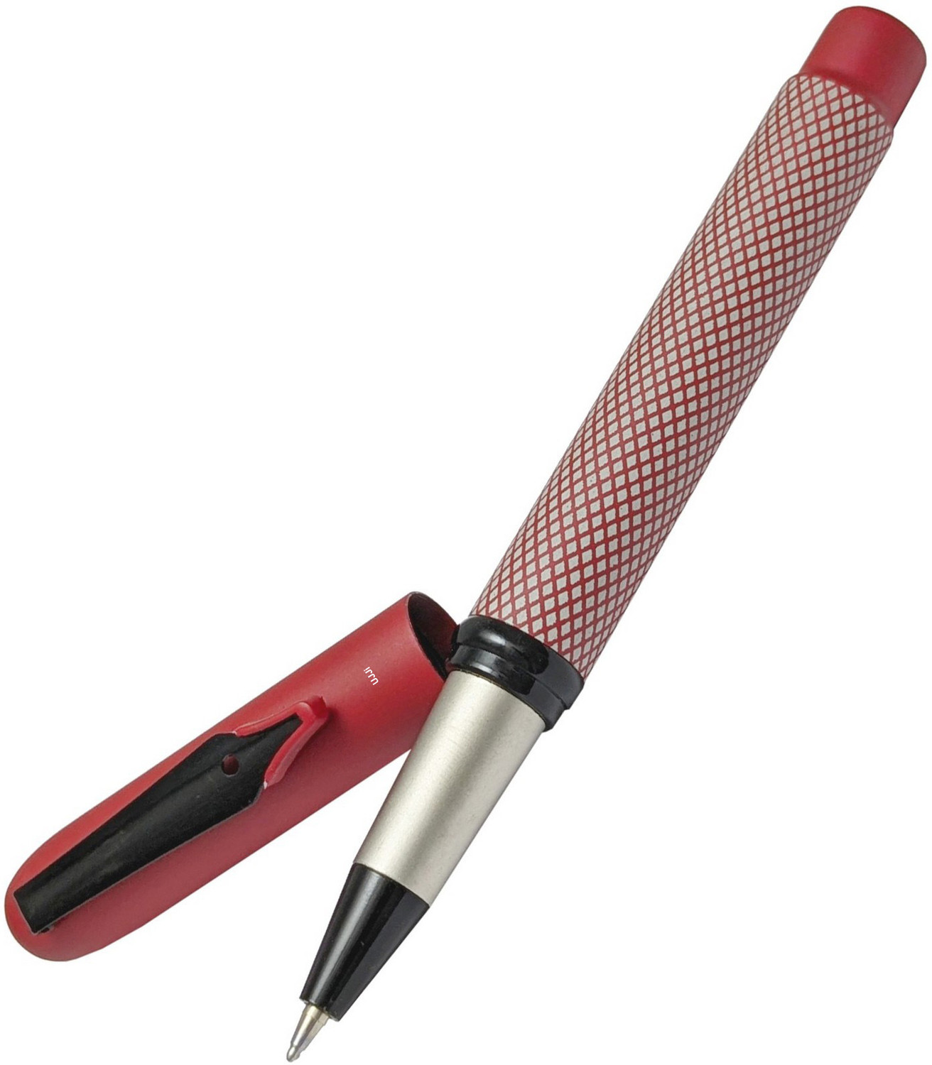 Image of UJJi Magnetic Cap Textured Pattern Body Design Red Color Nib Design Clip Roller Ball Pen