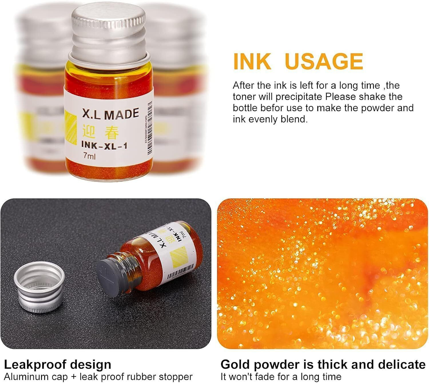 Image of Adoere Crystal Glass Dip Pen and Ink Set Calligraphy