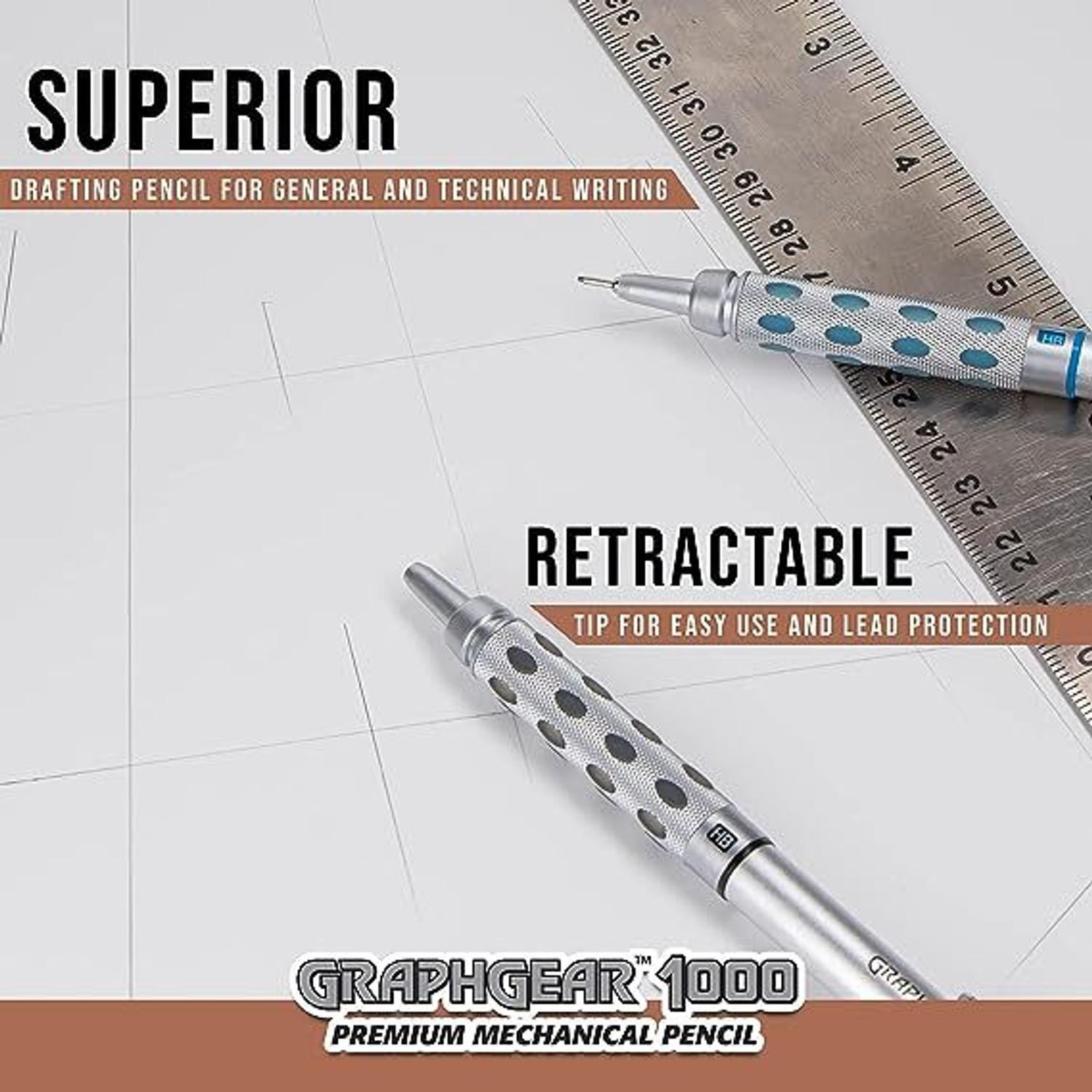 Image of PENTEL 0.3 MM Mechanical Drafting Pencil | Metal Clip With Retractable Mechanism Mechanical Pencil