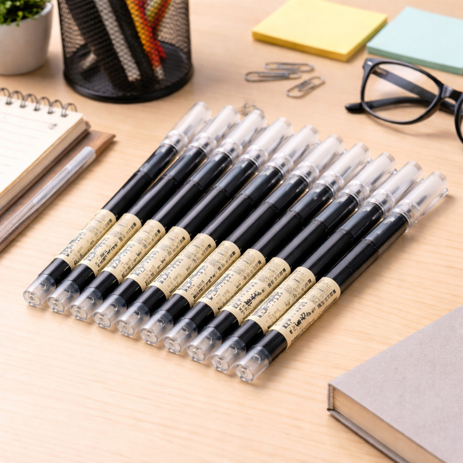 Image of HARDSOSH'S COUTURE Fine Roller Gel Pen 0.5mm Large Capacity Straight Liquid Gel Pen Office Writing Ink Cartridge