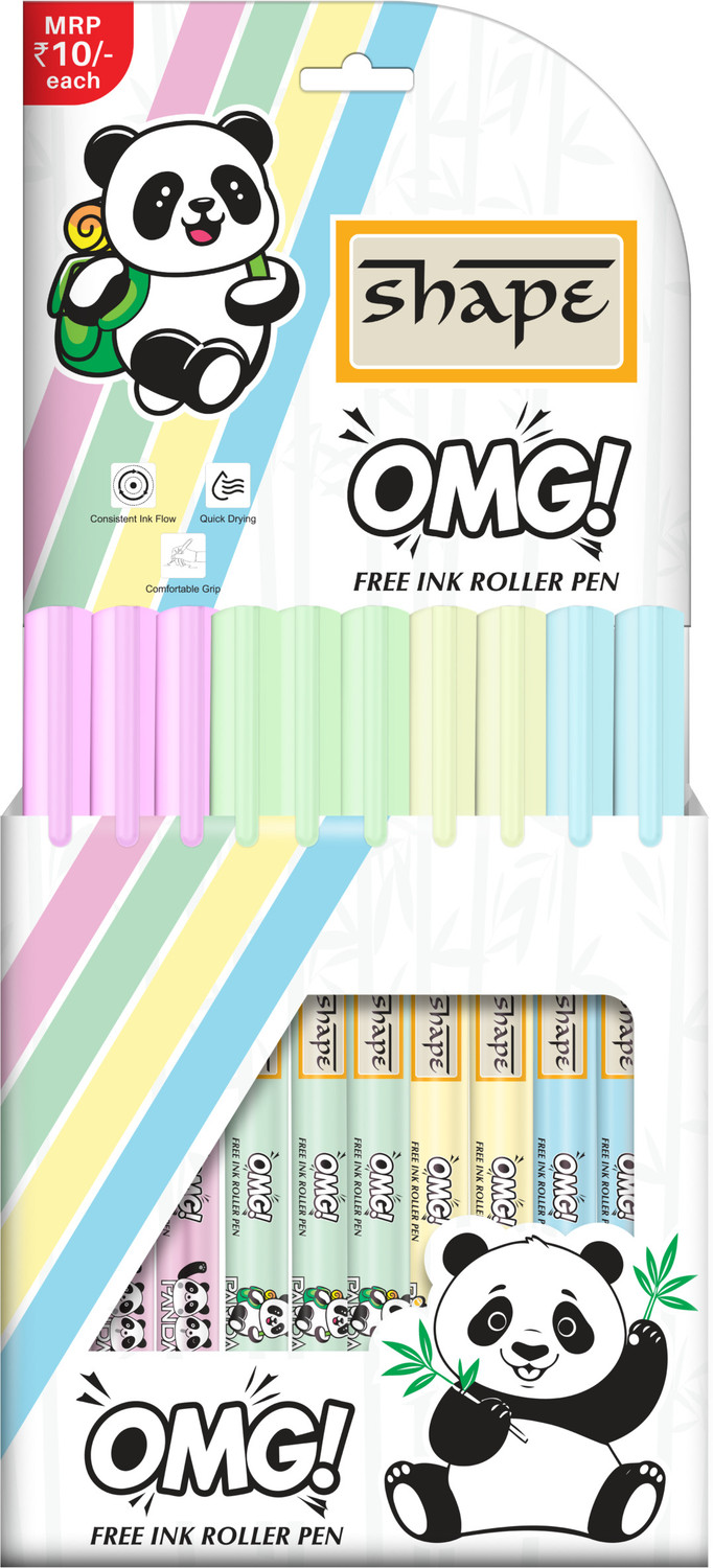 Image of Shape PANDA Liquid Ink Roller Pen 0.5mm Smooth Quick-Dry Writing Pens Roller Ball Pen