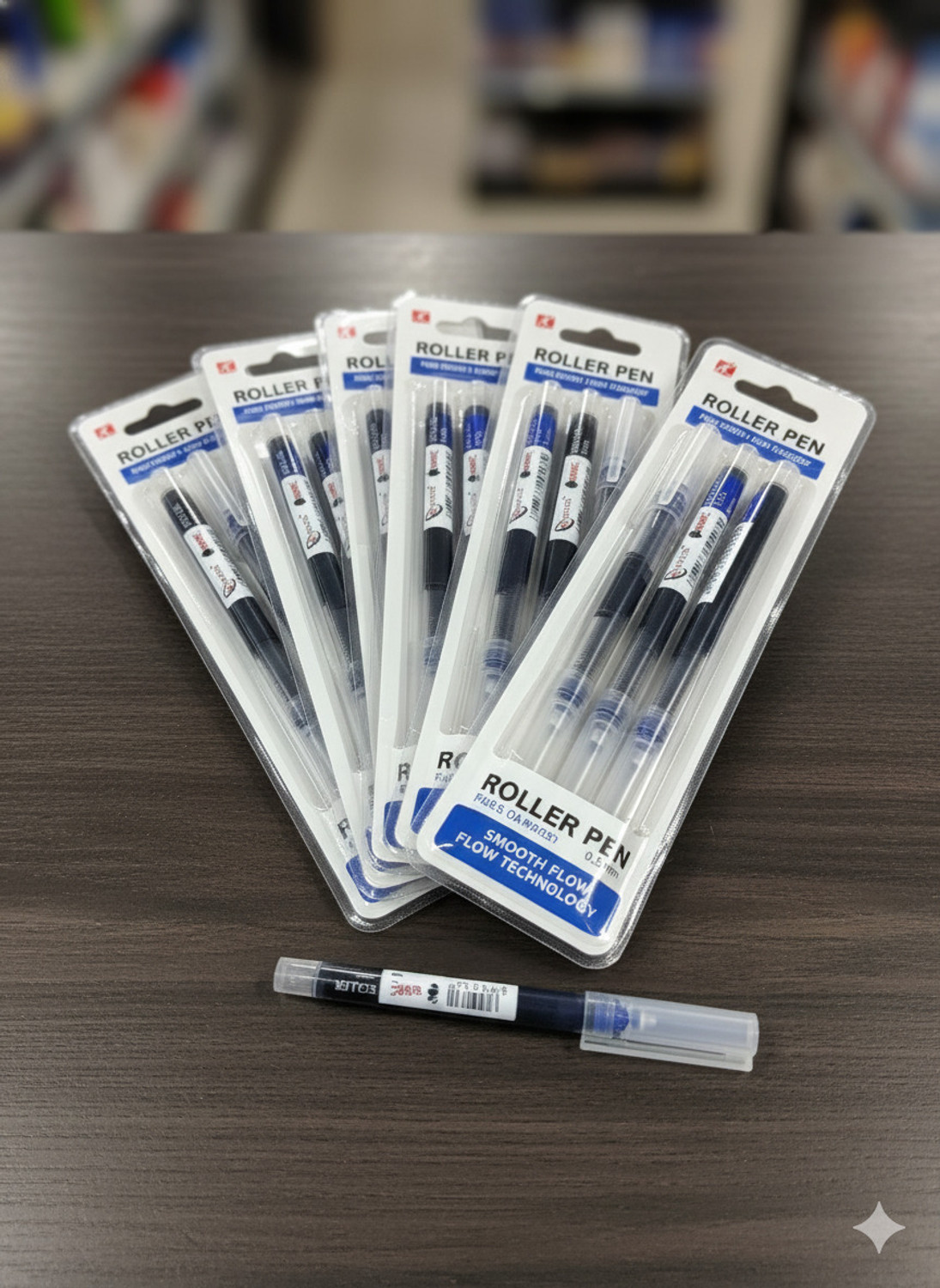 Image of HARDSOSH'S COUTURE Office Stationary Blue Water Based Pen Solid Color Pens Pack of 12 Ink Cartridge