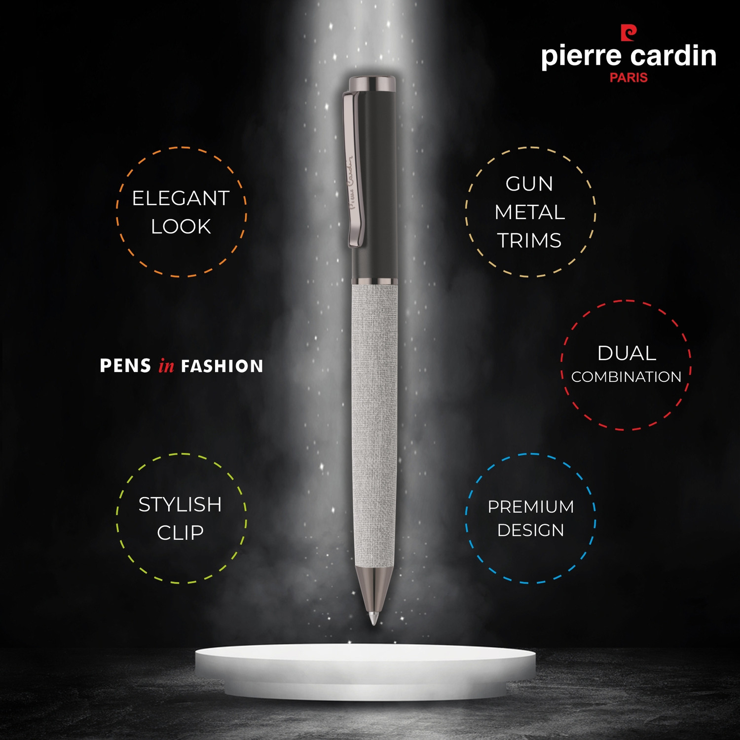 Image of PIERRE CARDIN Regency Beige Premium Ball Pen Gift Set with Card Holder & Keychain Ball Pen