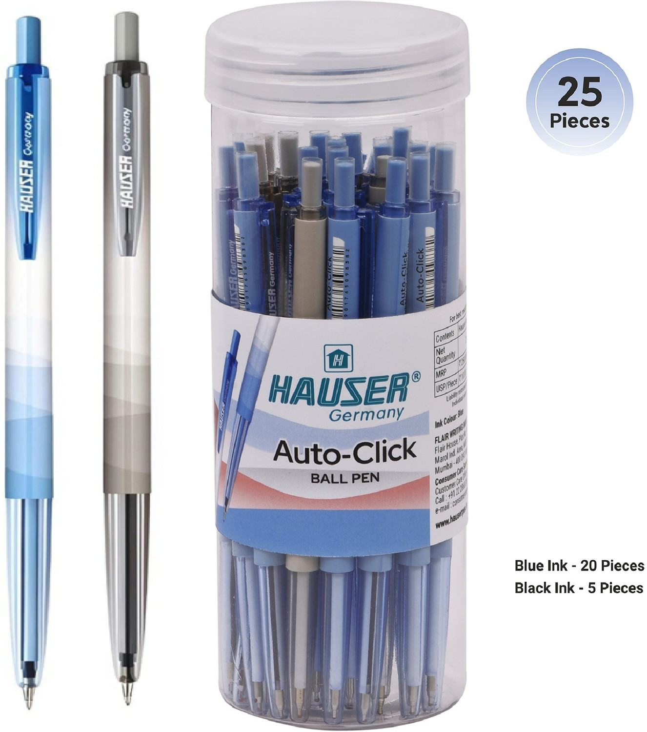 Image of HAUSER Auto Click Ball Pen Pack of 25 Ball Pen