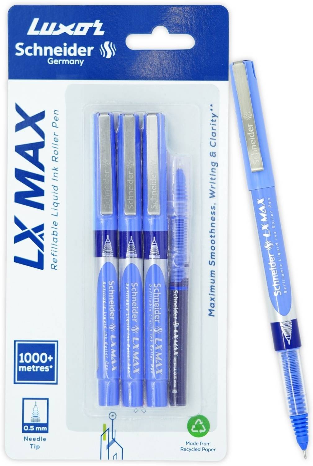 Luxor Schneider LX Max 0.5 mm Blue Roller Ball Pen - Image 1