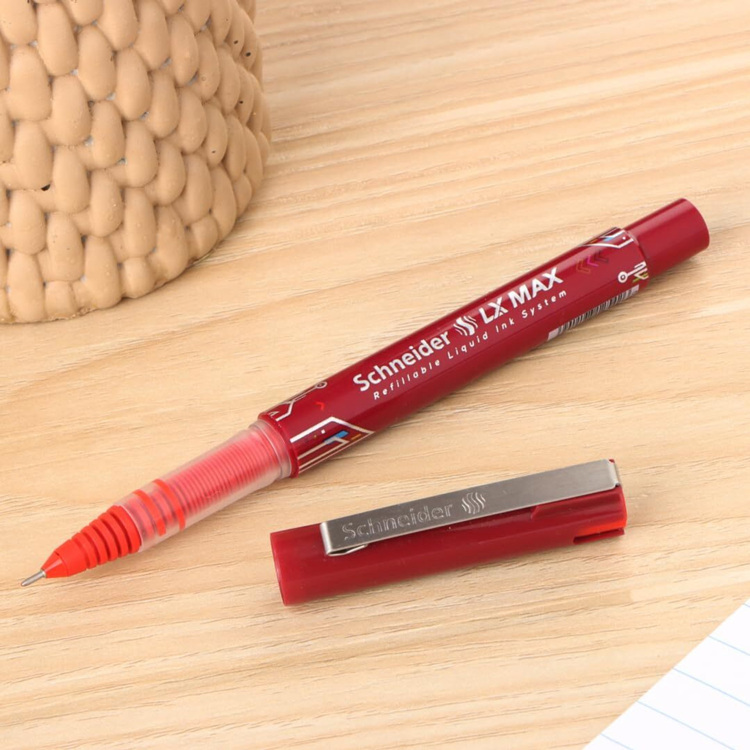 Image of Luxor Schneider LX MAX | Needle Tip | 0.5 mm | 1000+ Meters Writing Length | German Technology Roller Ball Pen