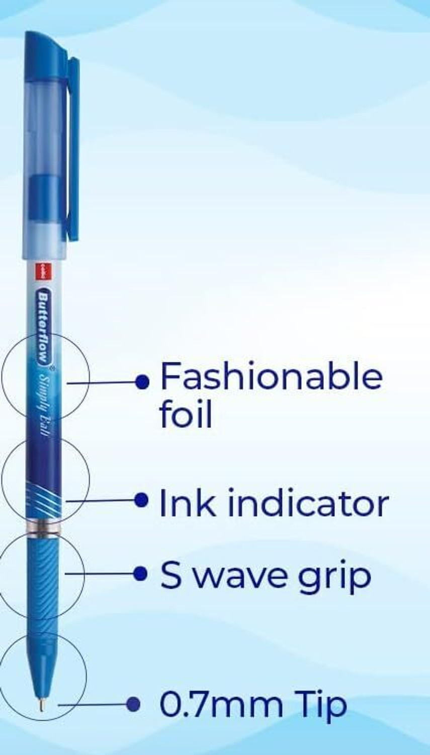 Image of Cello Butterflow Simply Ball Pen Set /Smooth Writing Ball Pen