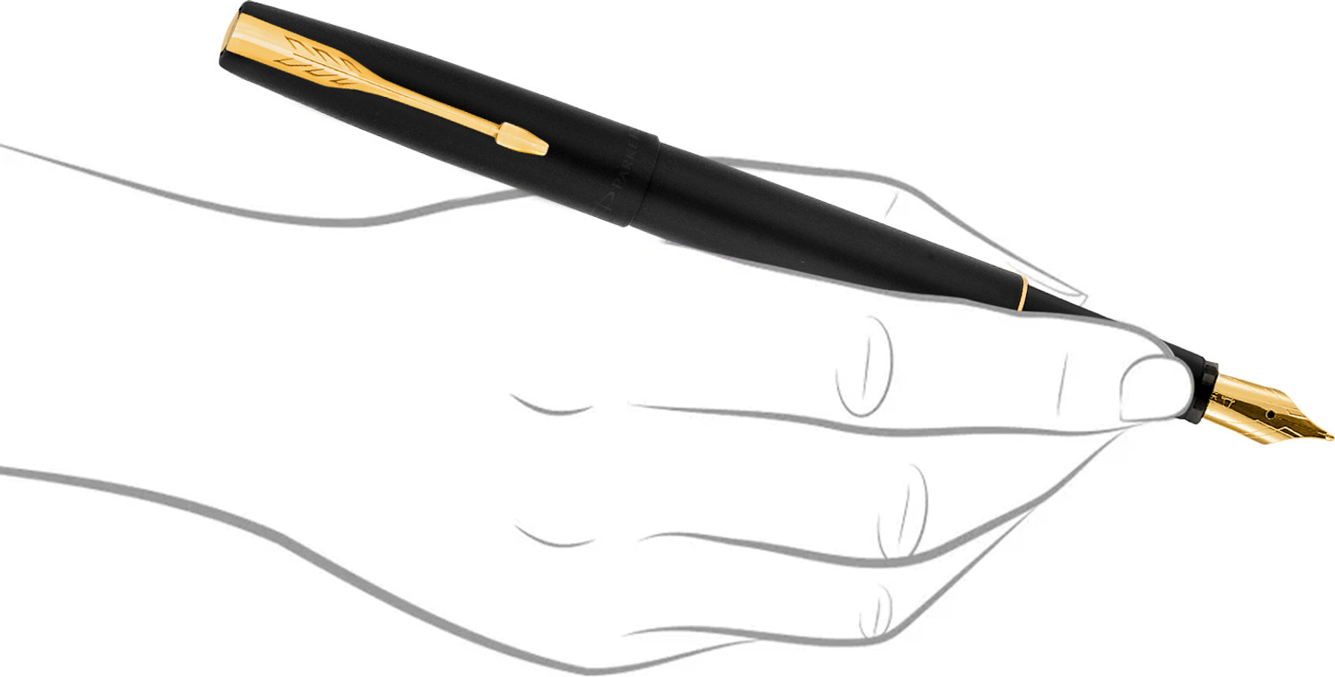 Image of PARKER Frontier Matte Black Gold Trim | Fountain Pen
