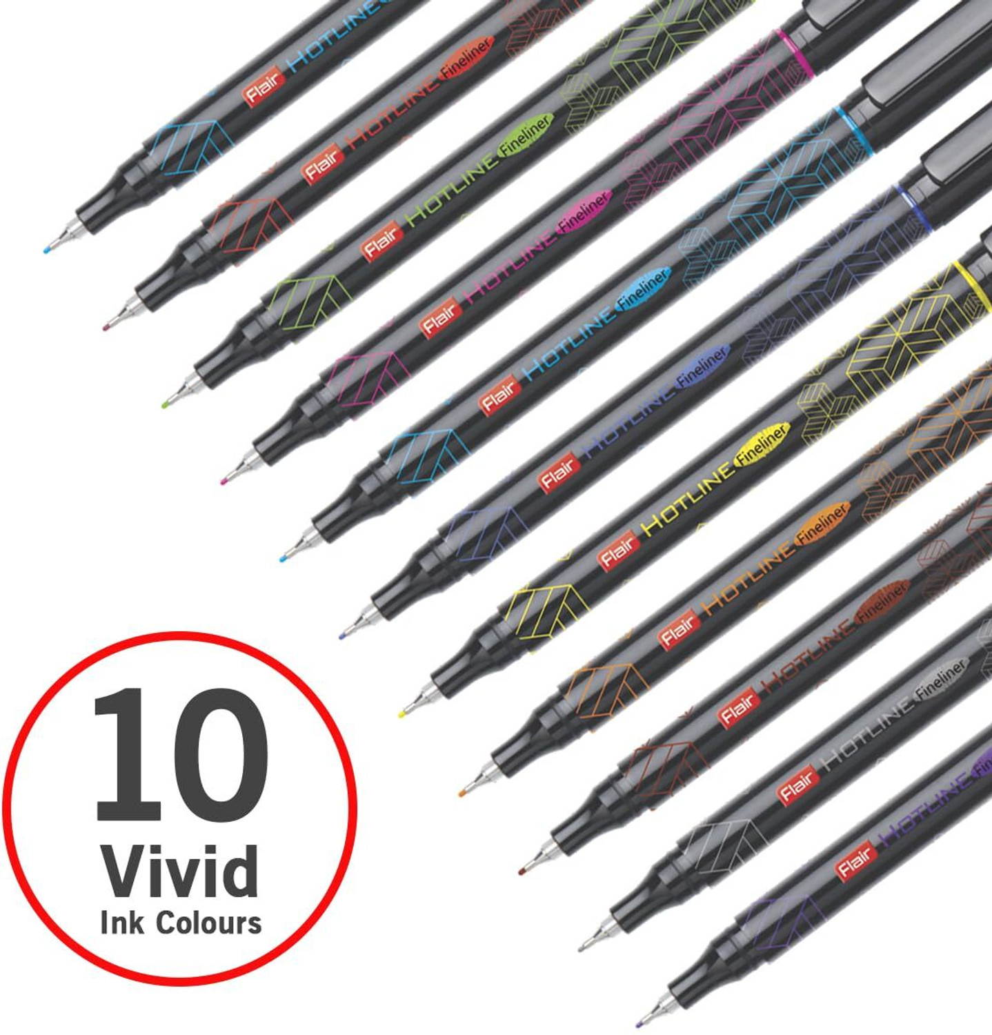 Image of FLAIR Hotline Fineliner Metal Tip Pen Tip Size 0.7 to 1 mm Ball Pen