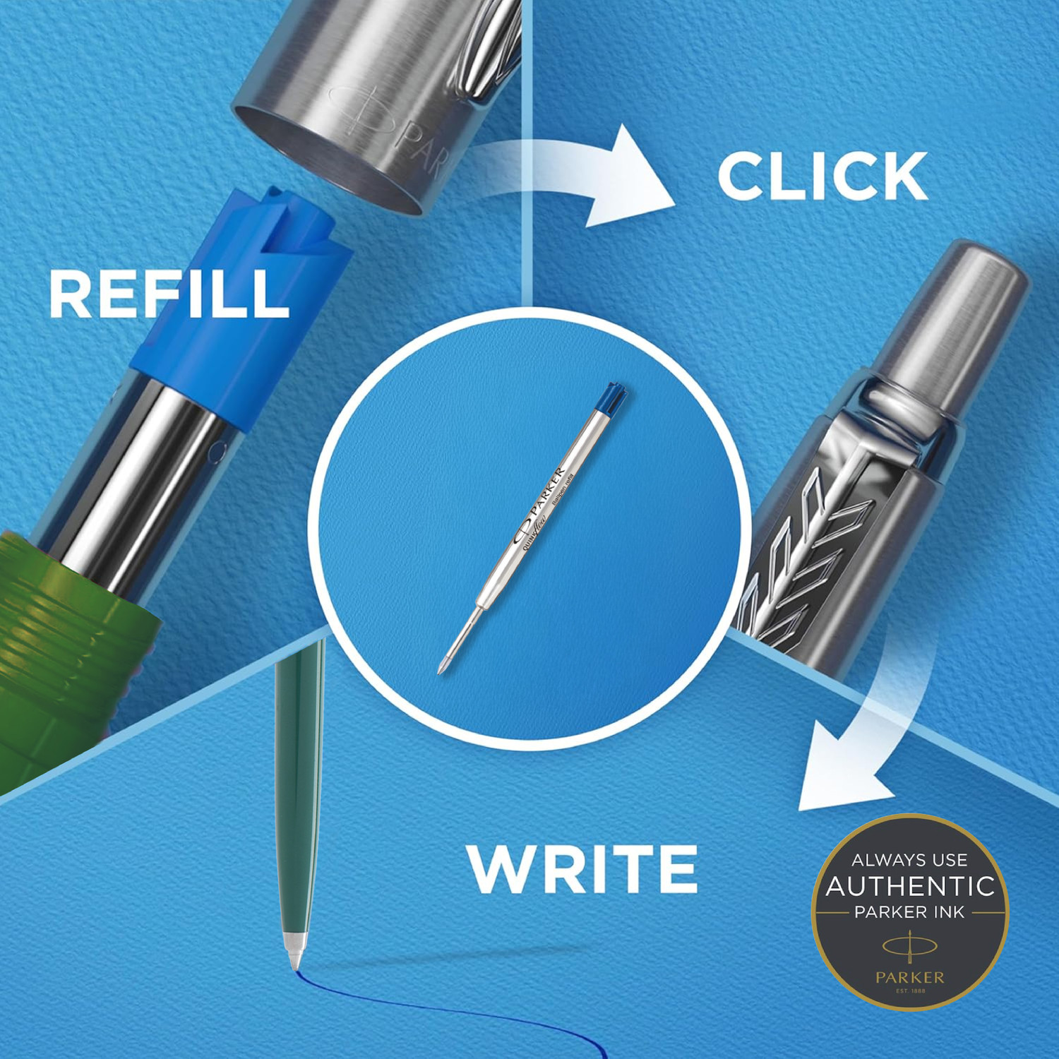 Image of PARKER Pen and Notebook Gift Set | Jotter Standard Green Body Ball Pen