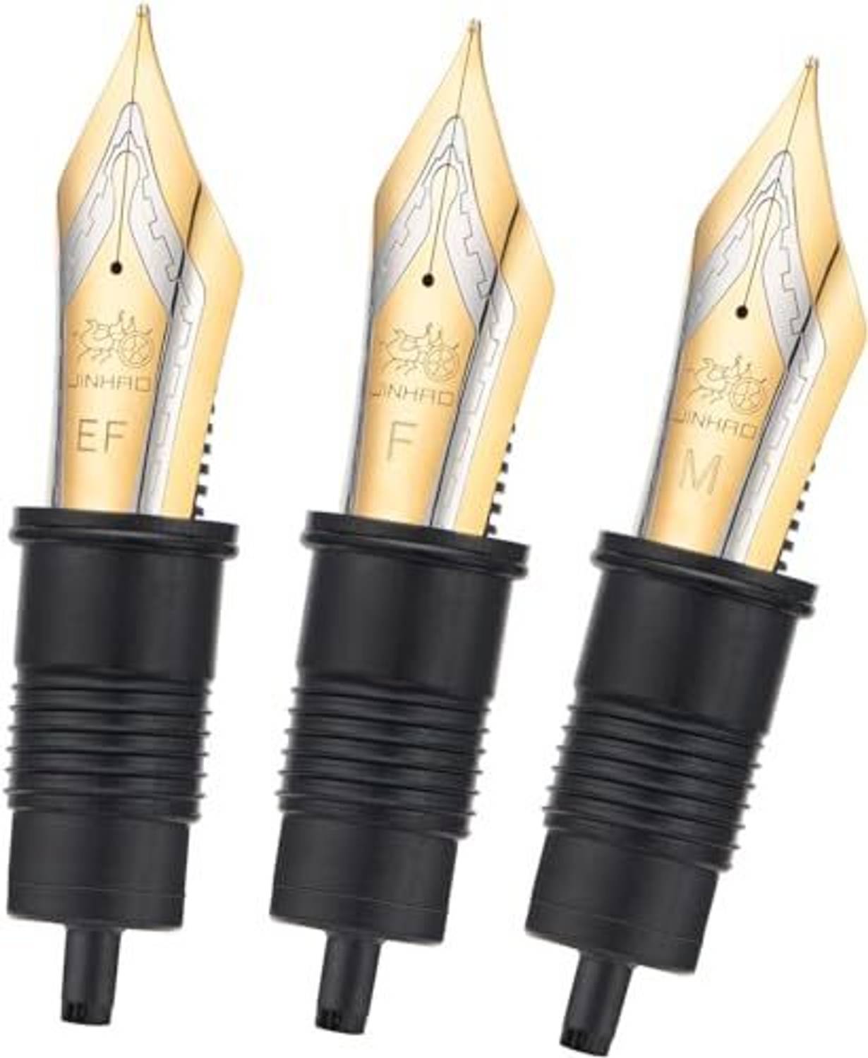 Gold Leaf Jinhao Set of 3 Replacement Nib (EF, F and M) Gold Trim