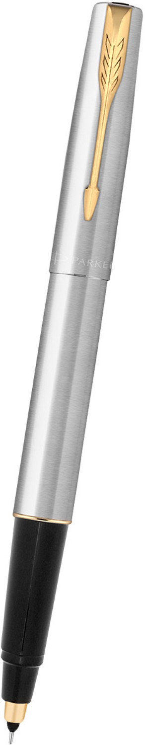 Image of PARKER Frontier Stainless Steel, Gold Trim Roller Ball Pen