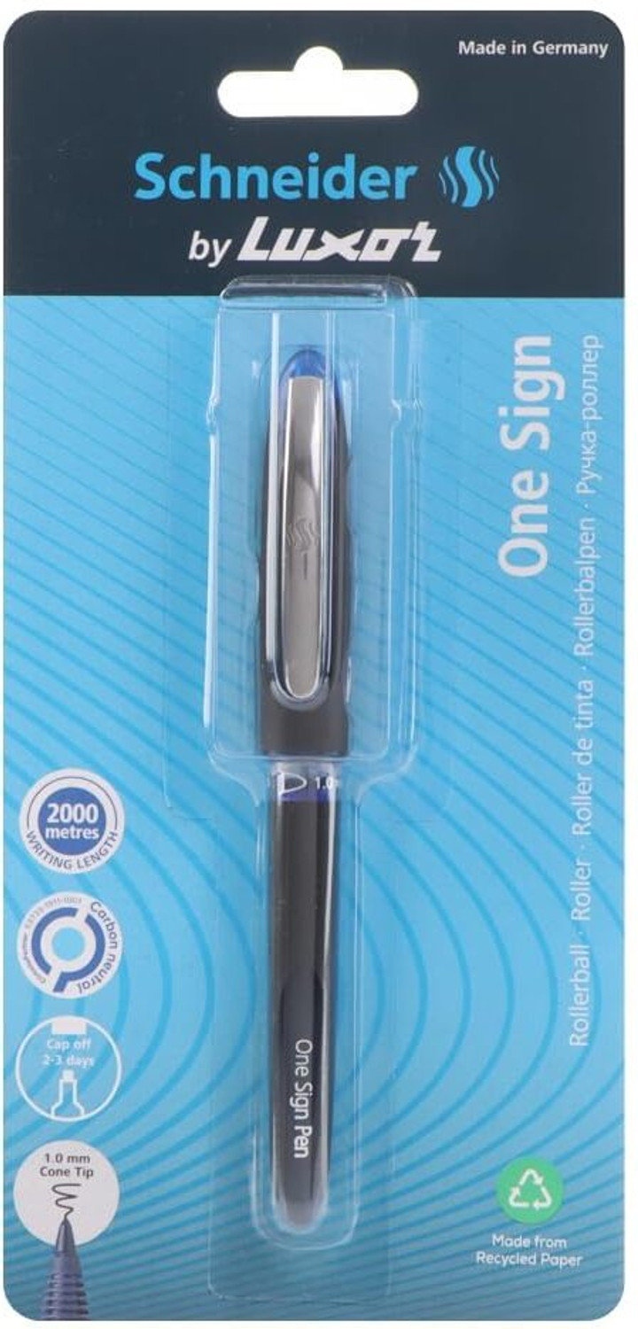 Image of Schneider By Luxor One Sign | Cone Tip | 1.0 mm | 2000 Meters Writing Length | Consistent Ink Flow Roller Ball Pen