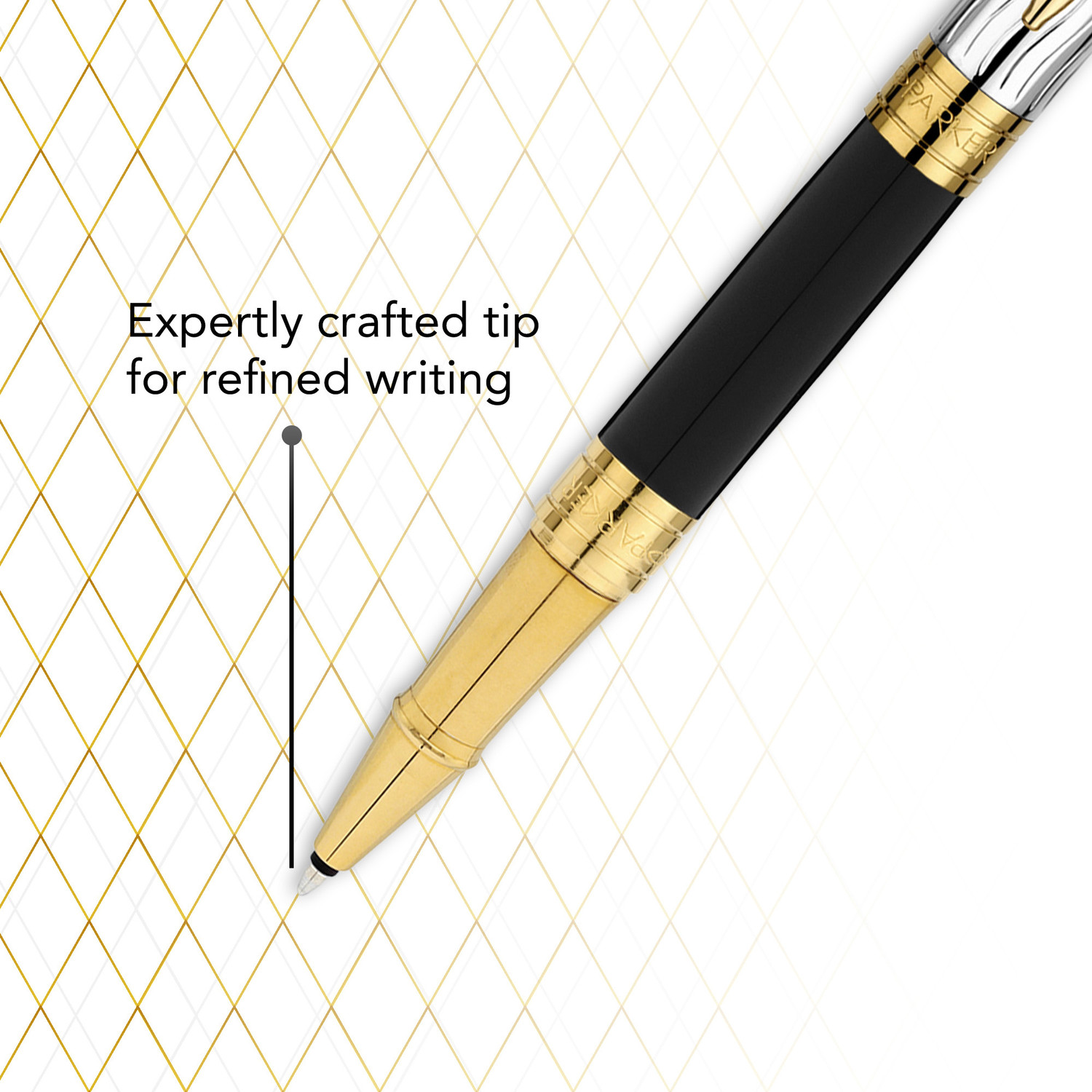 Image of PARKER Luxury Gift Set | Premium Hardbound Notebook | Aster Essential Black Chrome Trim Roller Ball Pen