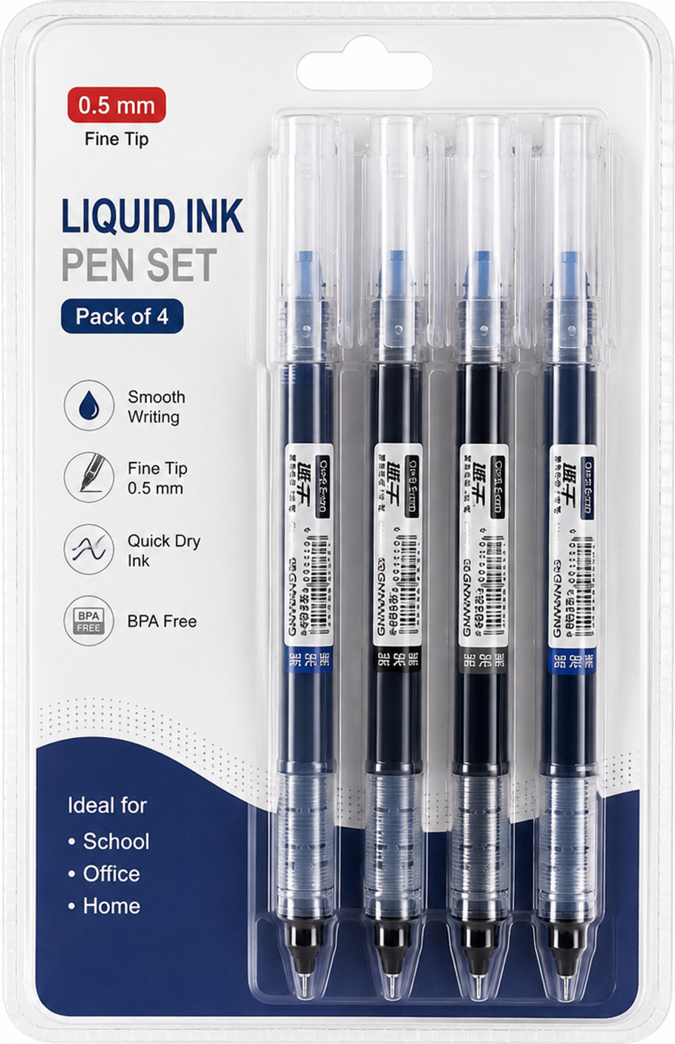 Image of HARDSOSH'S COUTURE Blue Ink Cartridge Pen Set For Boys & Girls, Best For Office Use Roller Ball Pen
