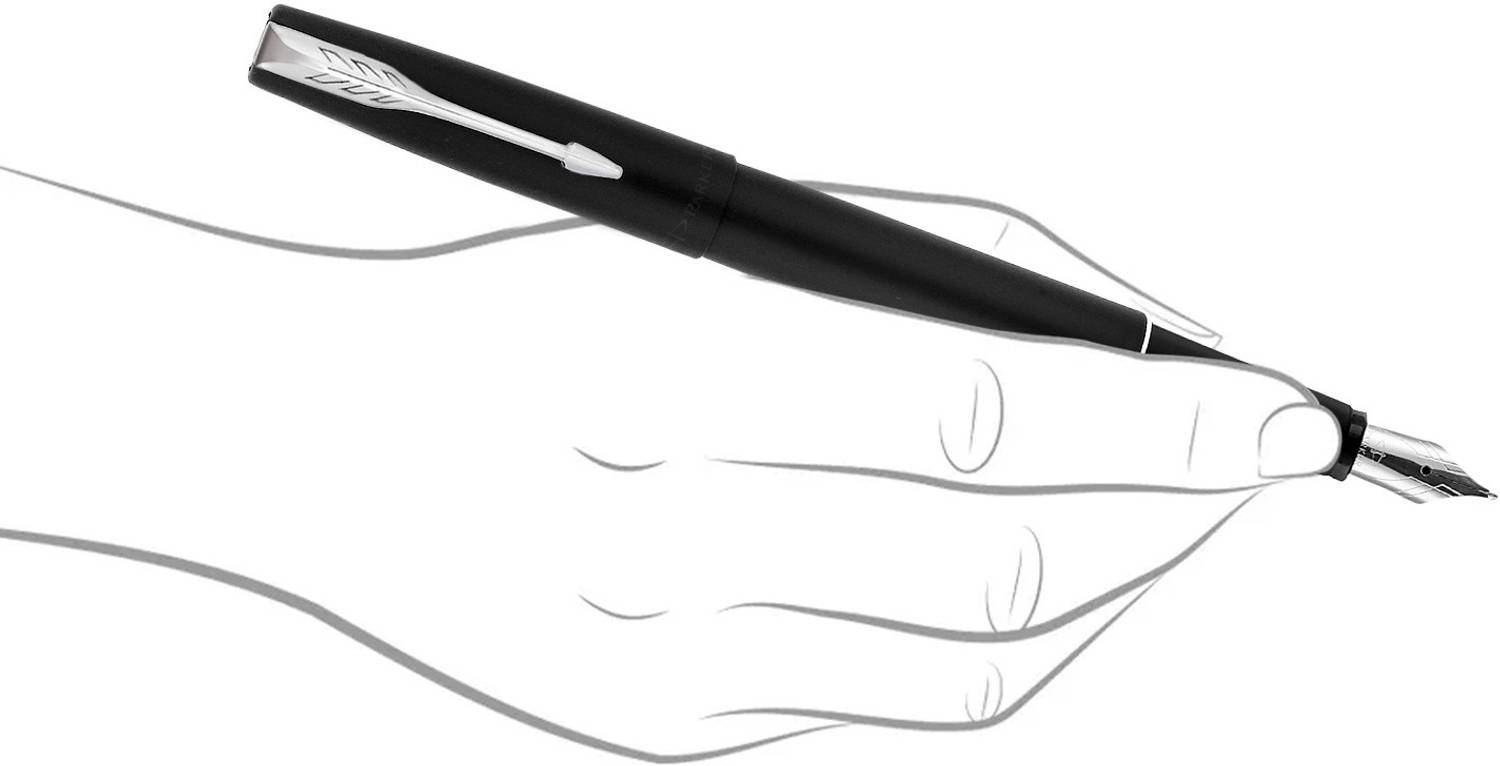PARKER Frontier Matte Black Chrome Trim Fountain Pen - Image 4