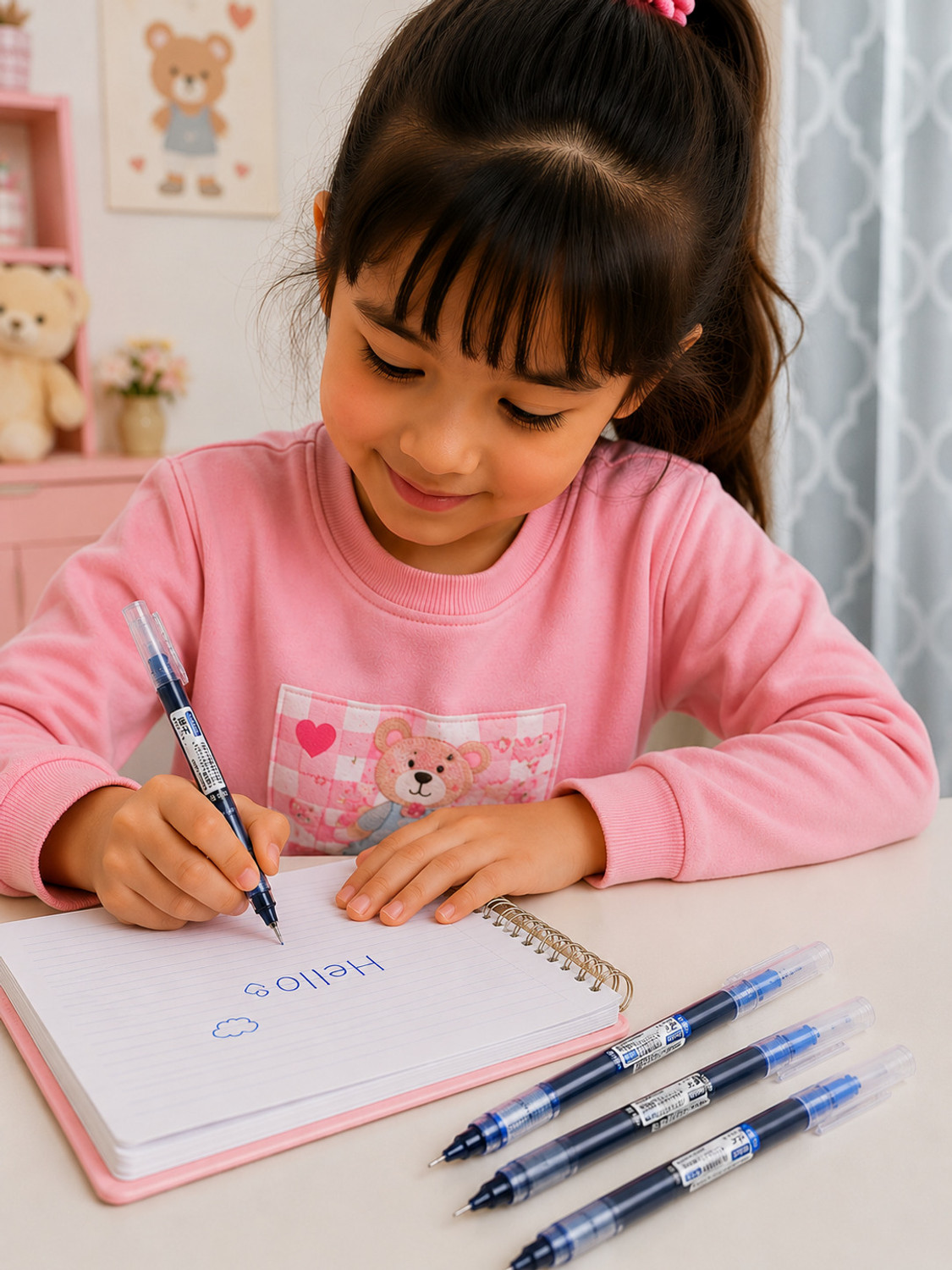 Image of HARDSOSH'S COUTURE Blue Ink Cartridge Pen Set For Boys & Girls, Best For Office Use Roller Ball Pen
