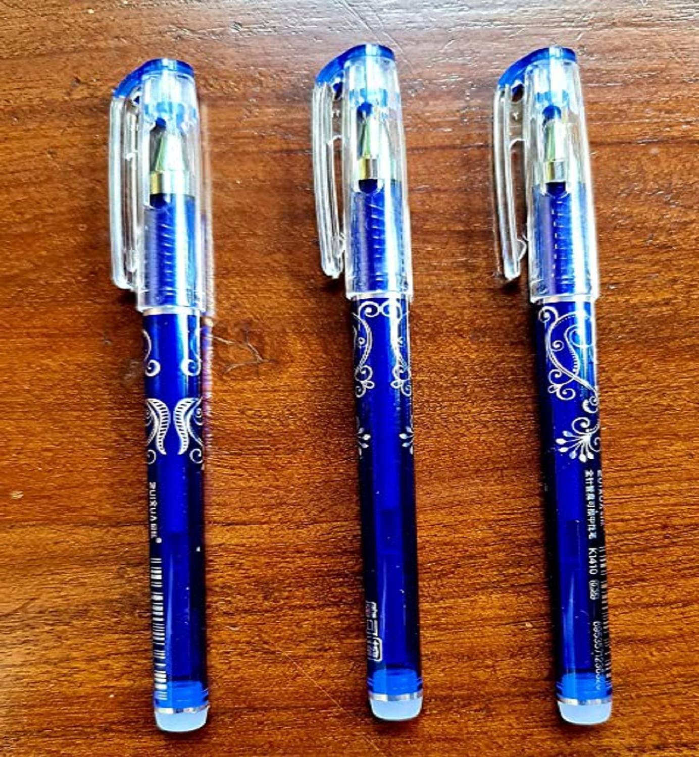 Agelast Blue Ink Erasable Rollerball Rub-Out(Pack Of 3) Friction Pens, Gel Pen
