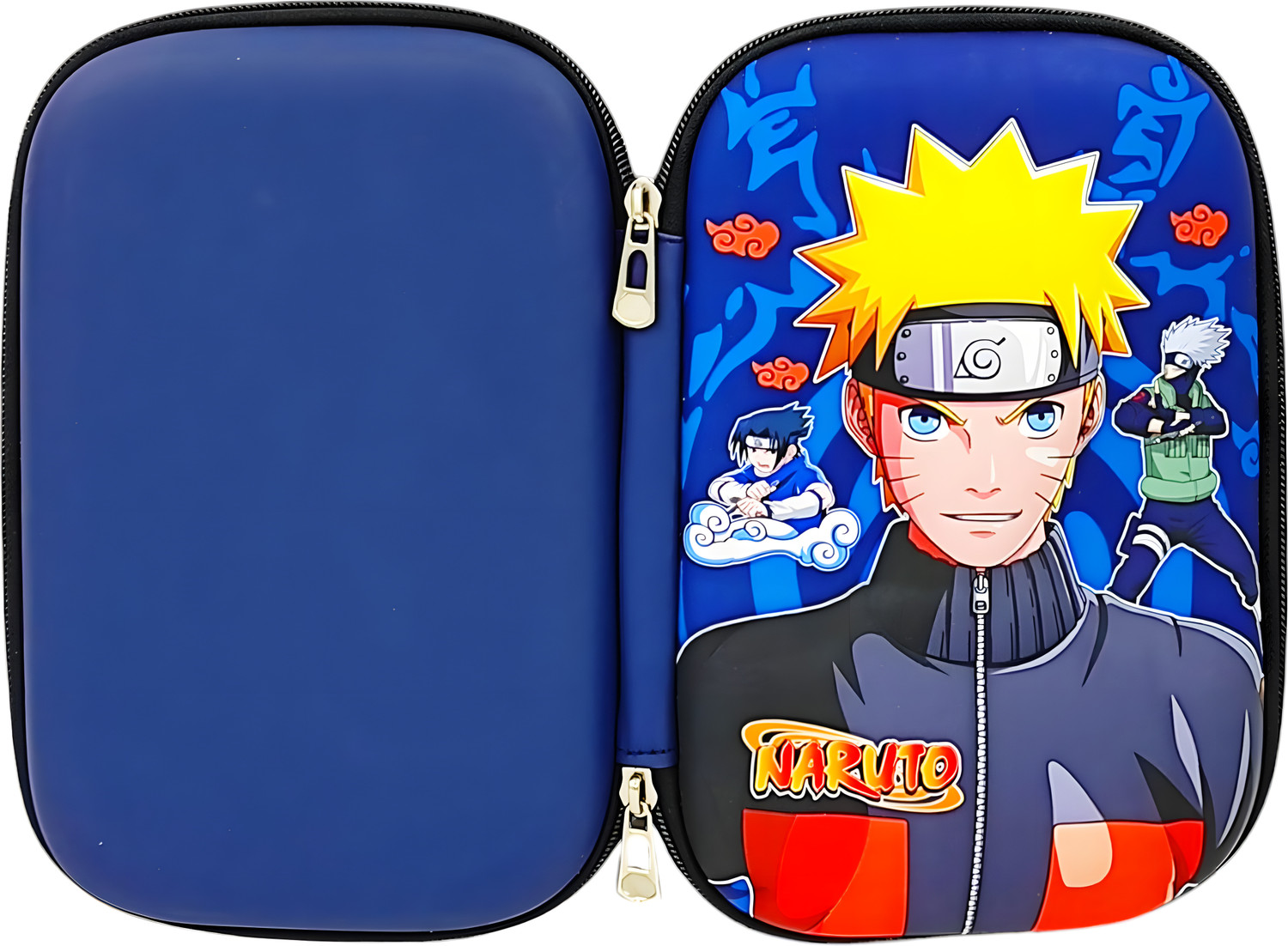 Image of poksi Naruto Anime EVA Pencil Box Combo - Durable Pencil Pouch with 8 Cards + Keyring for Kids & Fans Art EVA Pencil Box