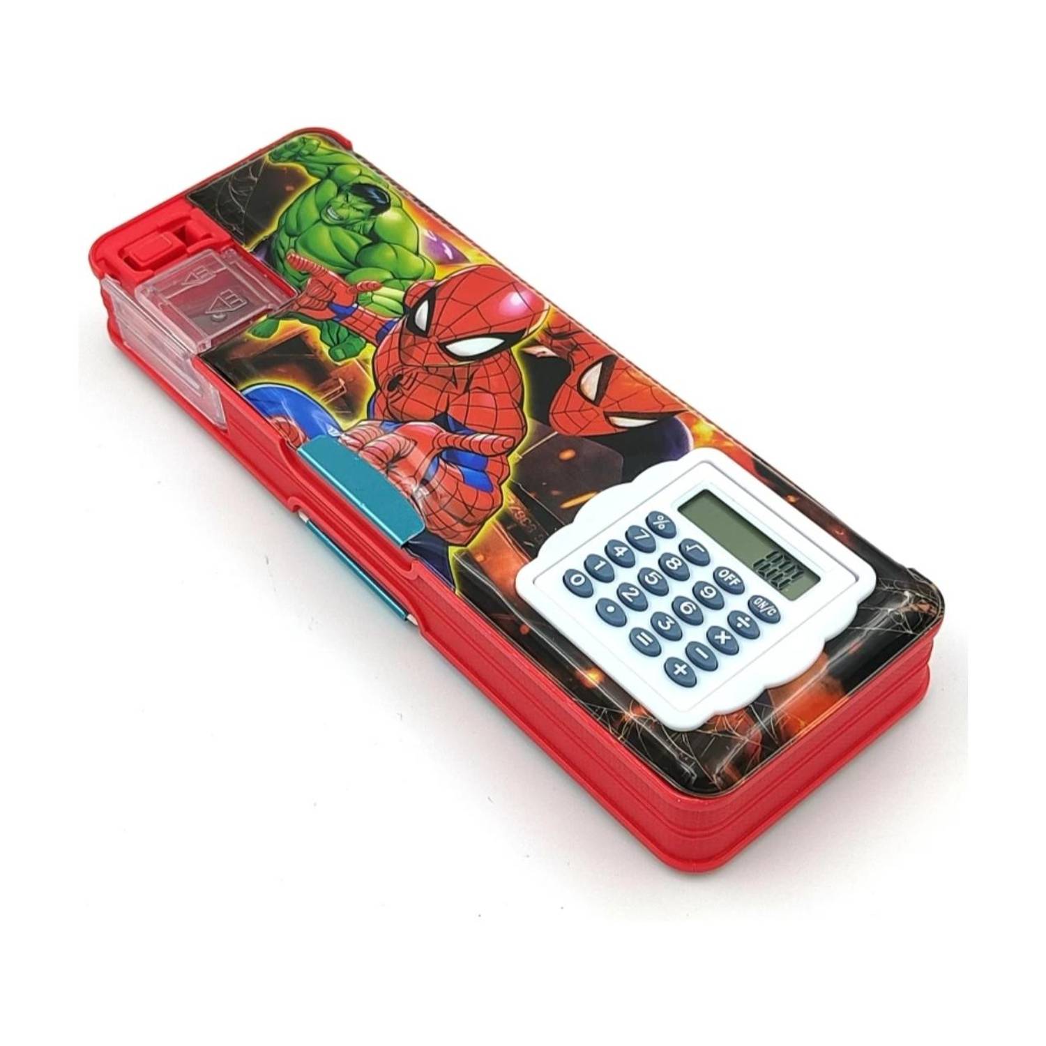 bld shine Calculator geometry Spiderman Art Plastic Pencil Box