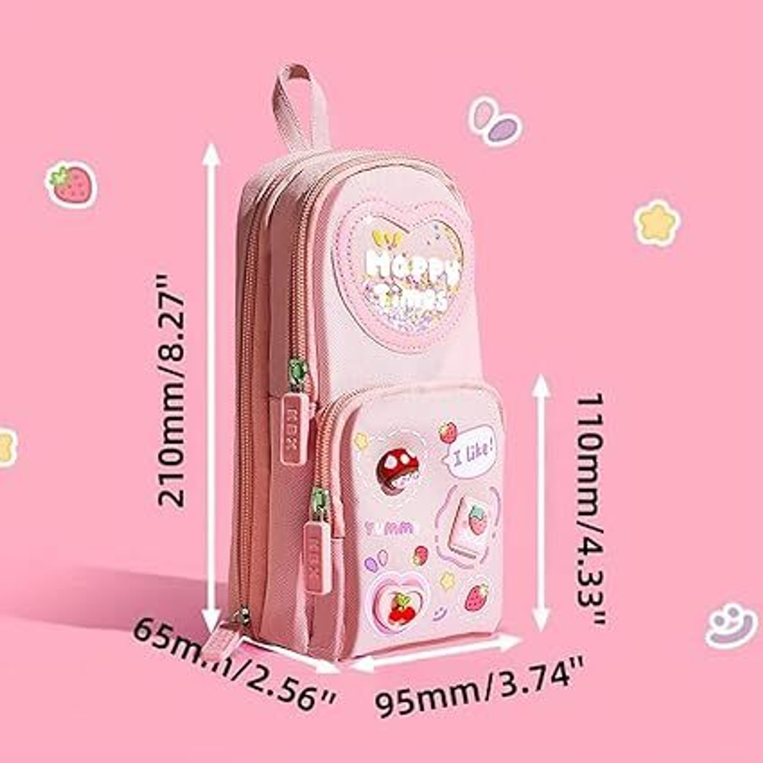 Image of jiya collaction 002 BACKPACK TYPE 3 CHAIN PENCIL POUCH Art Artificial Leather Pencil Box