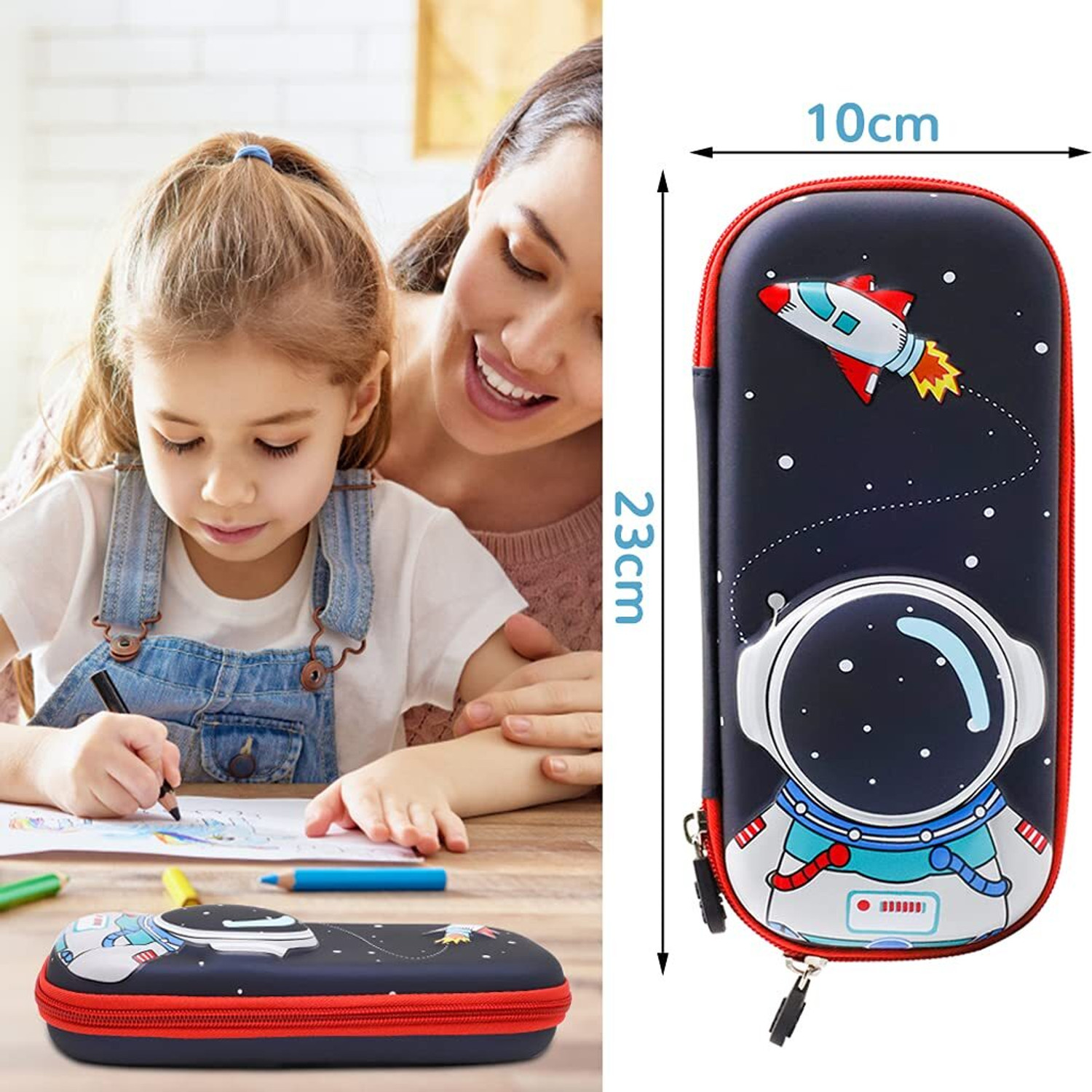 Image of x pulse 3D EVA Space Pencil Case for Kids Pencil Pouch New girls and boys Pencil Pouch 1 Art EVA Pencil Box