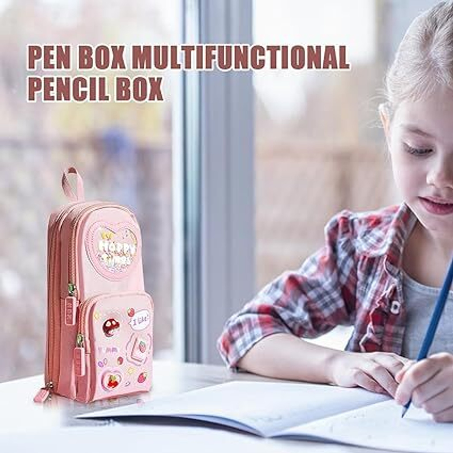 Image of jiya collaction 002 BACKPACK TYPE 3 CHAIN PENCIL POUCH Art Artificial Leather Pencil Box