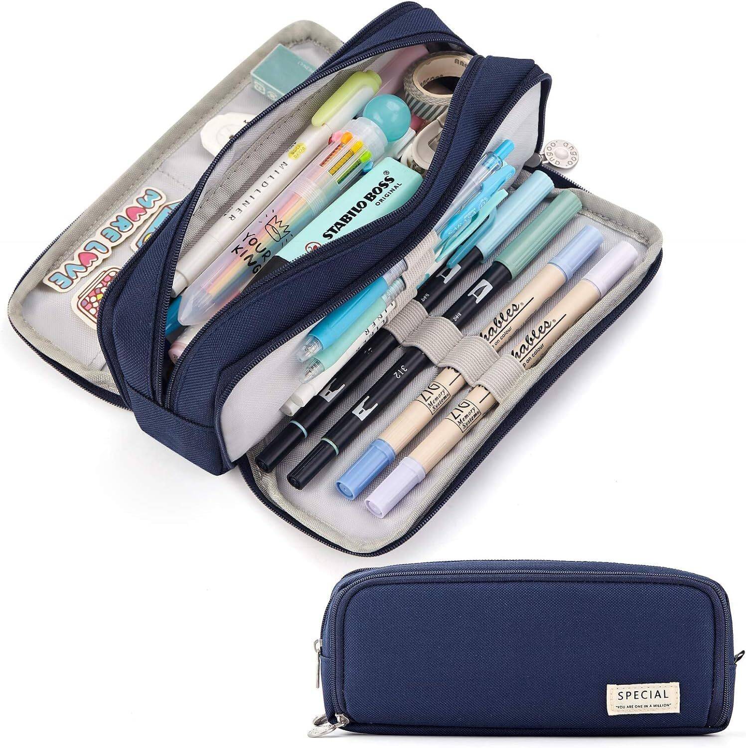 Akvanar Pencil Pouch Pencil Case Big Capacity Pen Stationery School Kids Girls Boyss No Art Canvas Pencil Box