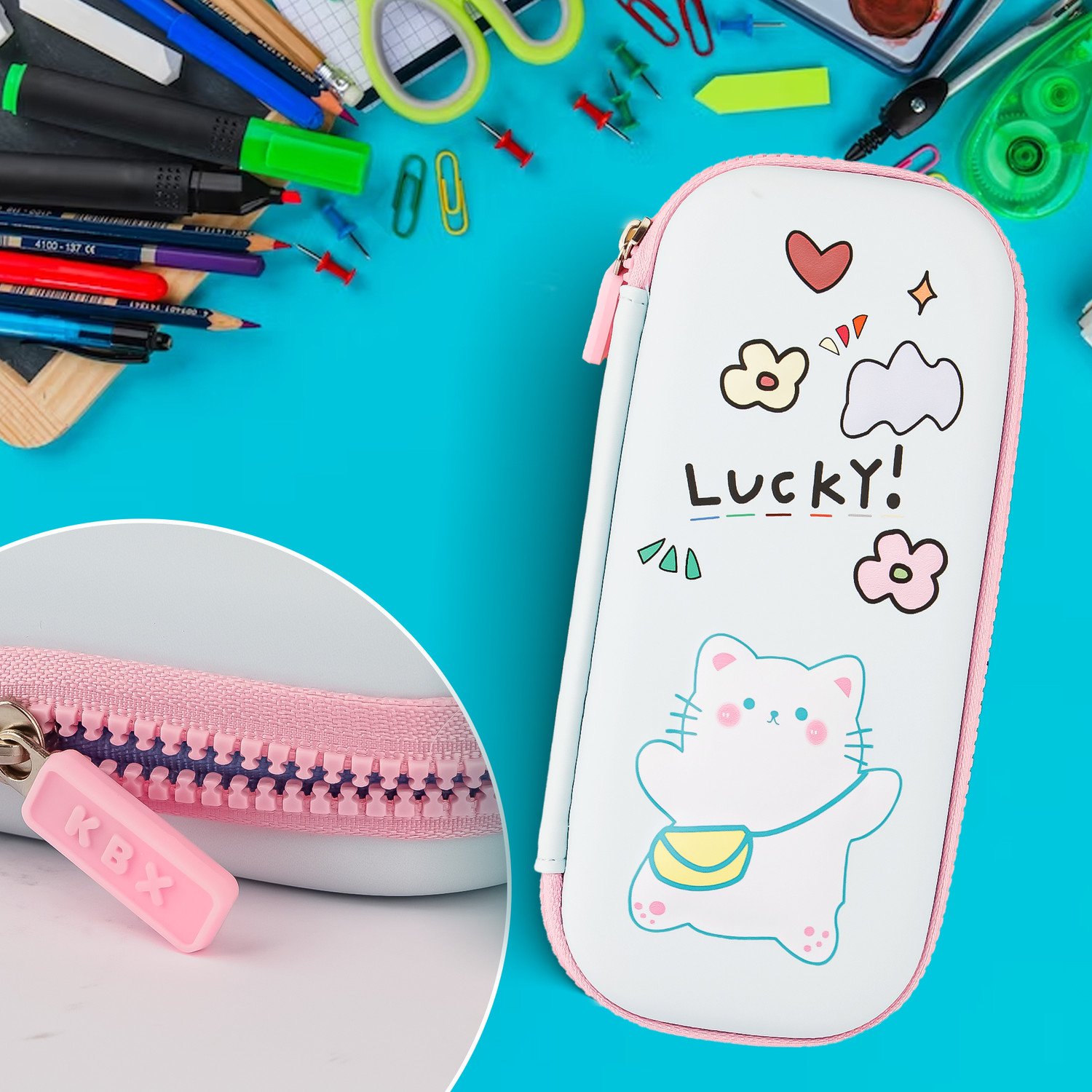 Image of JOY MAKER KBX7064 cat Art EVA Pencil Box