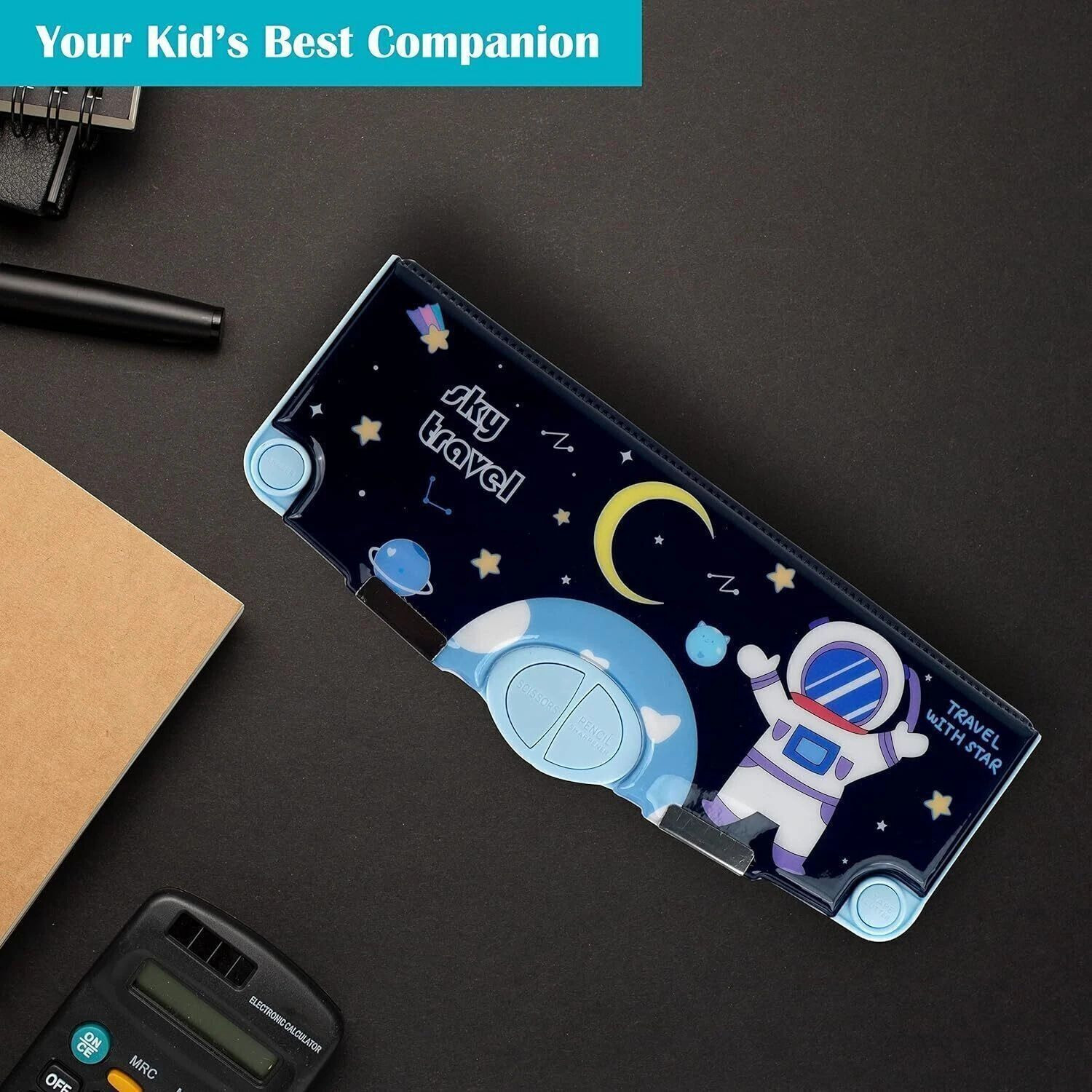 Image of J K INTERNATIONAL DarkBlue-KBX DarkBlue-KBX Art Plastic Pencil Box