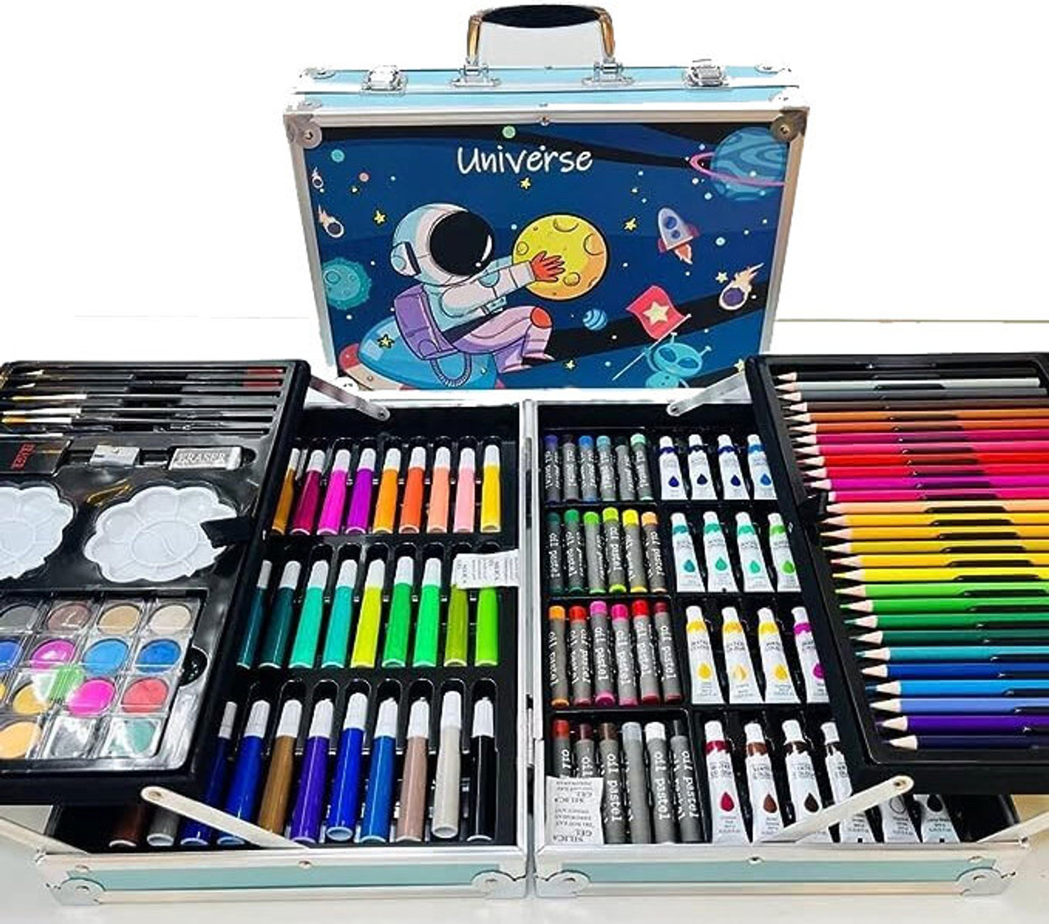 Image of Neel Spcae Art & Craft Painting Box,Big Coloring Suitcase Multiple 145 Color Kit Set