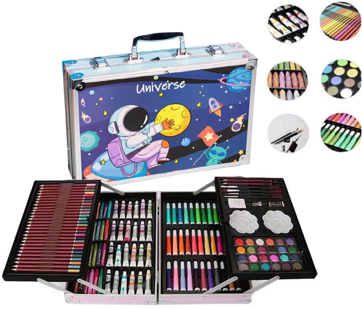 Image of Neel Spcae Art & Craft Painting Box,Big Coloring Suitcase Multiple 145 Color Kit Set