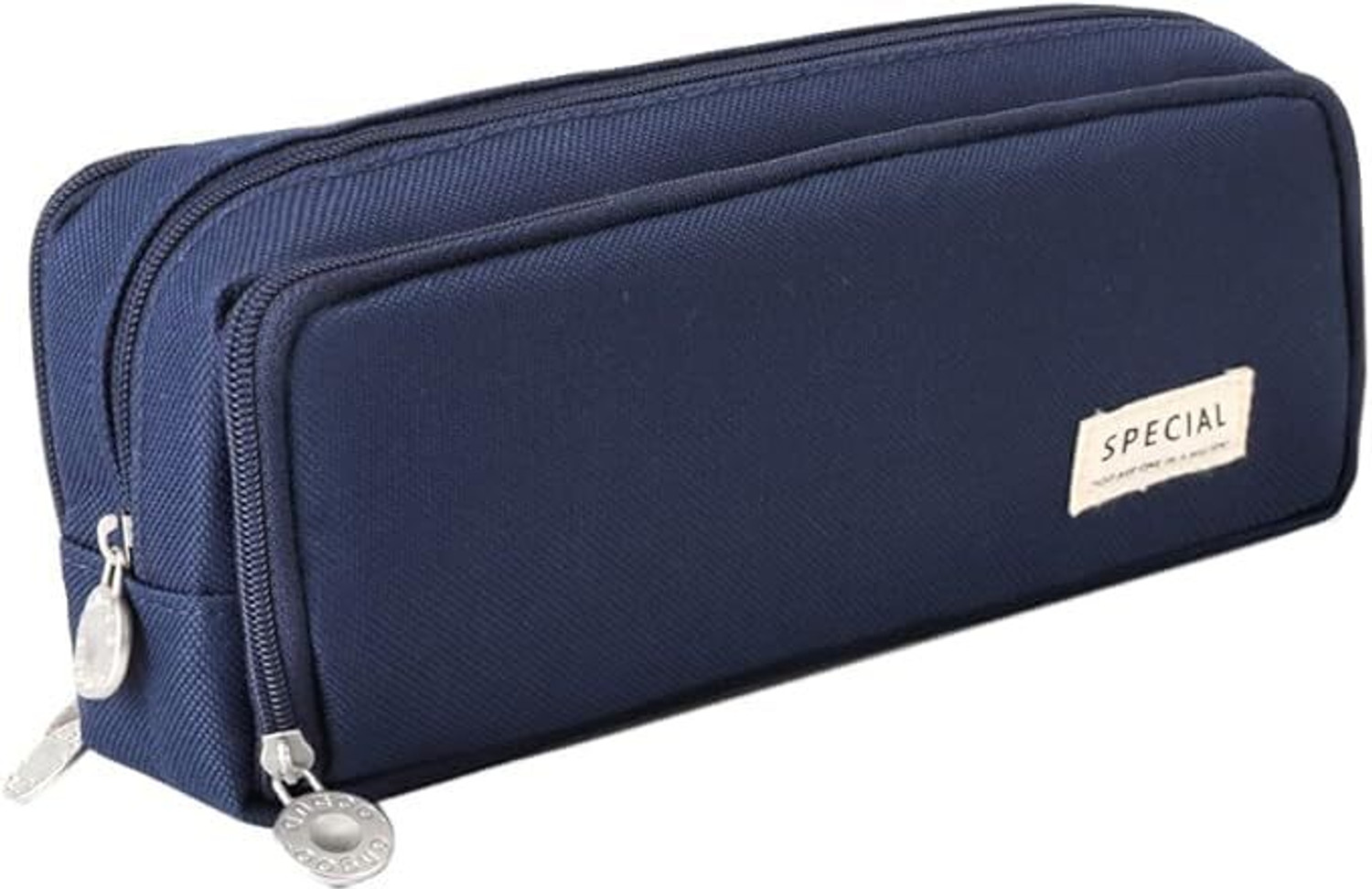 Image of Devdhan Canvas Large Capacity Pencil Pouch For Girls & Boys, 3 Compartments Pouch Geometry Box