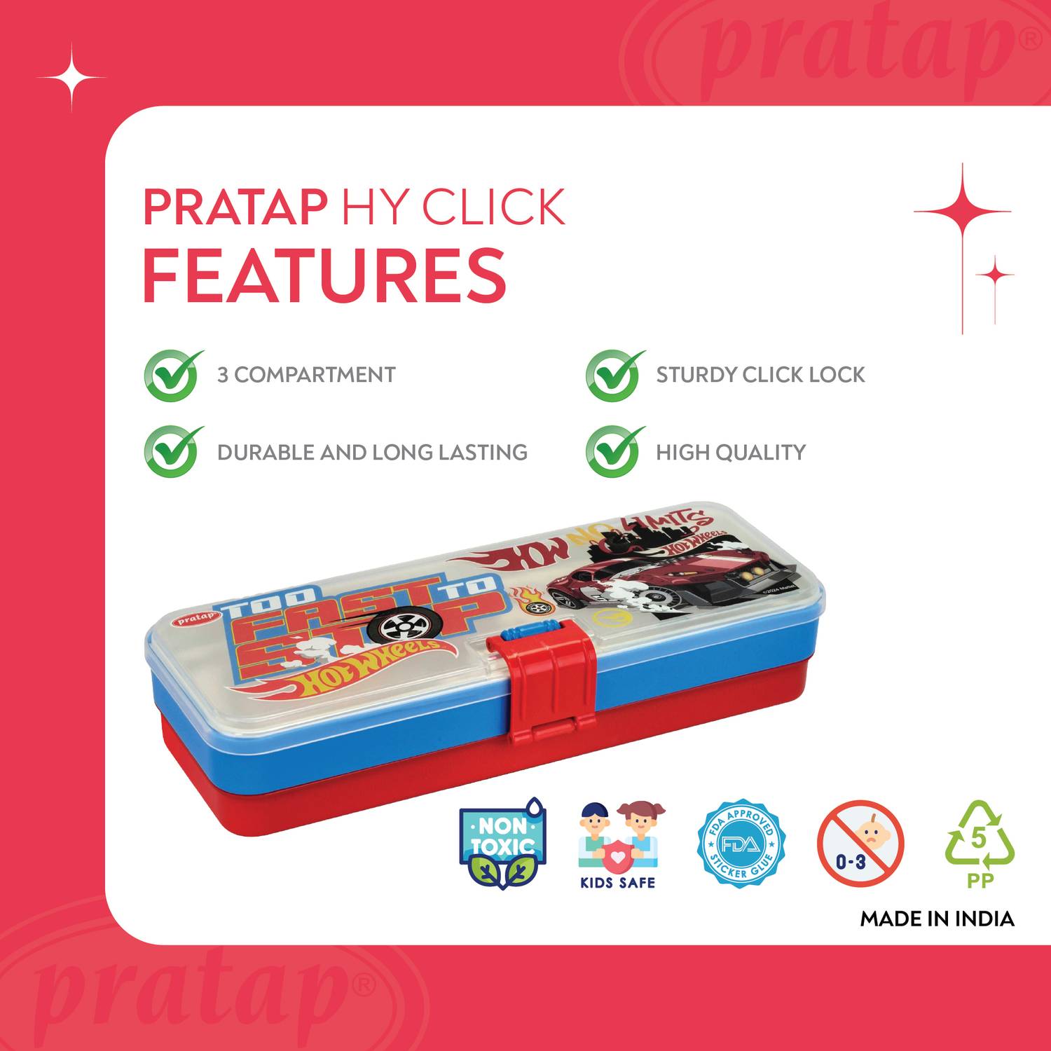 Flipkart.com | Pratap Hy Click Hot Wheels Art Polypropylene Pencil