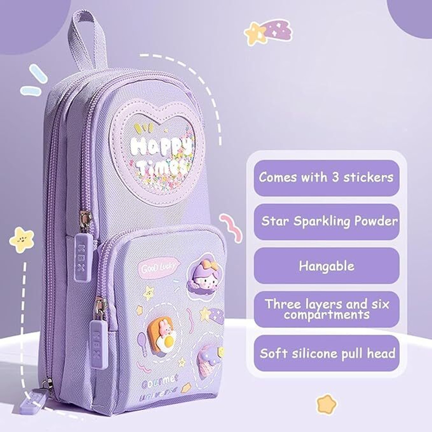 Image of HS ENTERPRISE Kawaii Stationery Series Cartoon / Kawaii Print Art Canvas Pencil Box