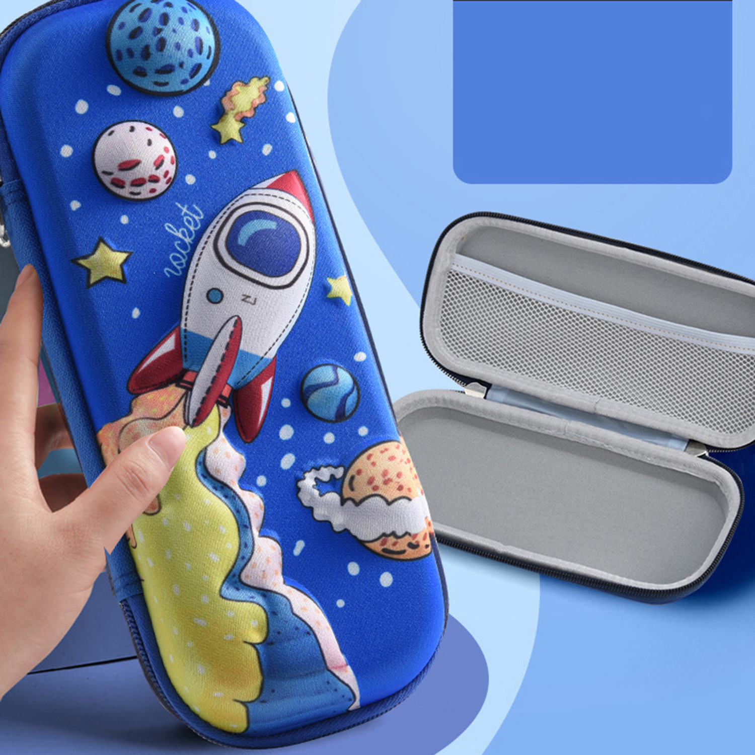 Image of shree giriraj enterprise JOY MAKER pencil box Space Ship Rocket Quest Art Plastic Pencil Box