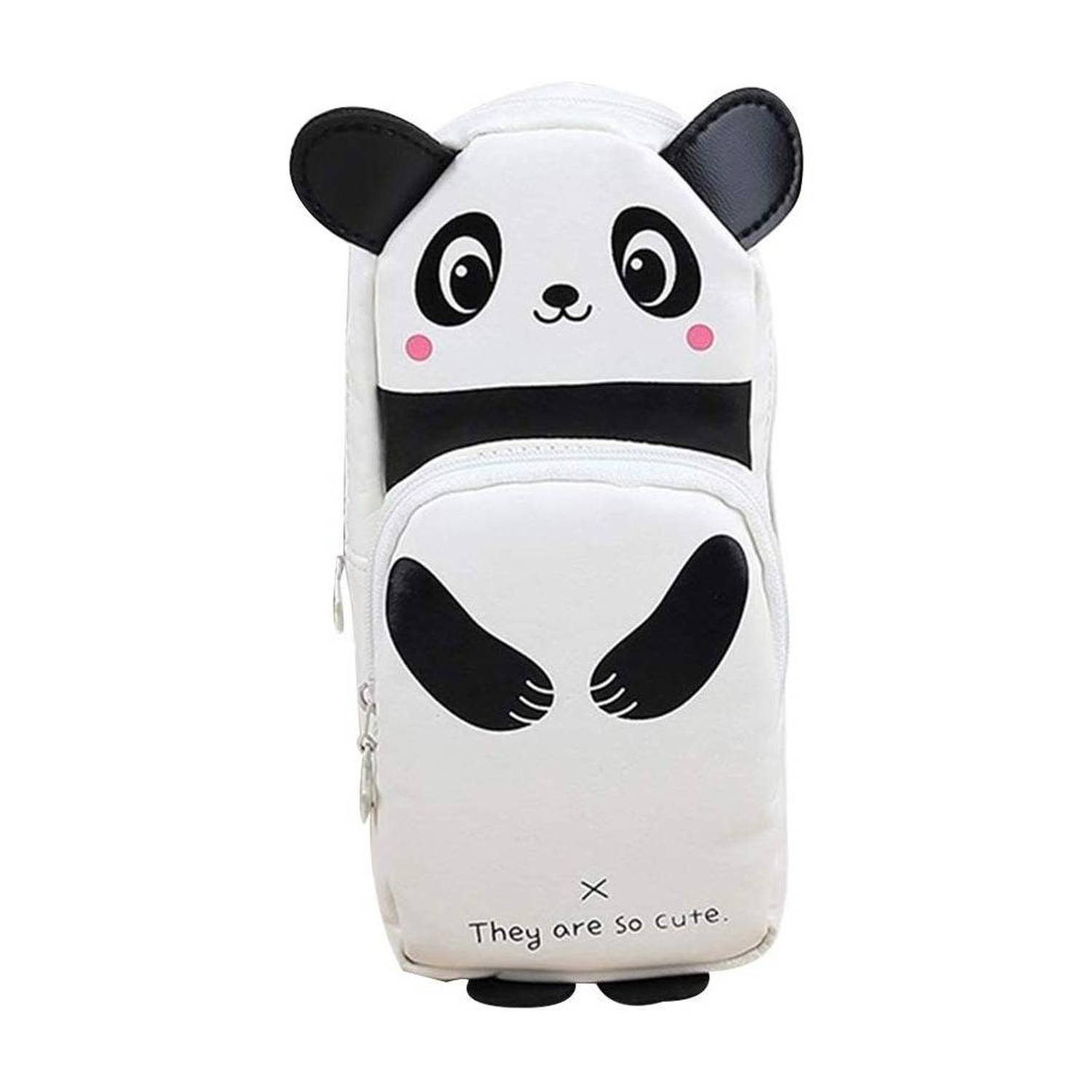 Bornio Cute Panda Pencil pouch Pencil Box for Girls, boys , Kids PANDA Art Artificial Leather Pencil Box