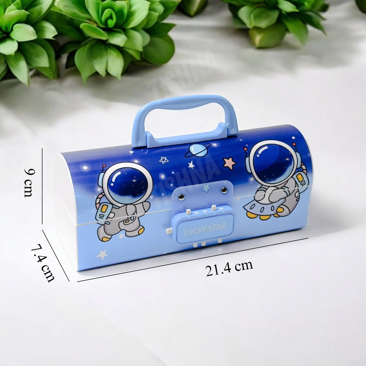 Image of tishna Space Pencil Box with Style Dual Password Lock | Multi-Layer & Multi-Functional Large Capacity Plastic Case For Kids Art Plastic Pencil Box