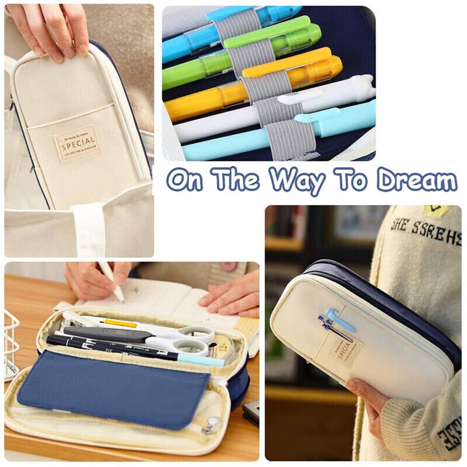 ZELIX Multi-Compartment Art Canvas Pencil Box - Image 4