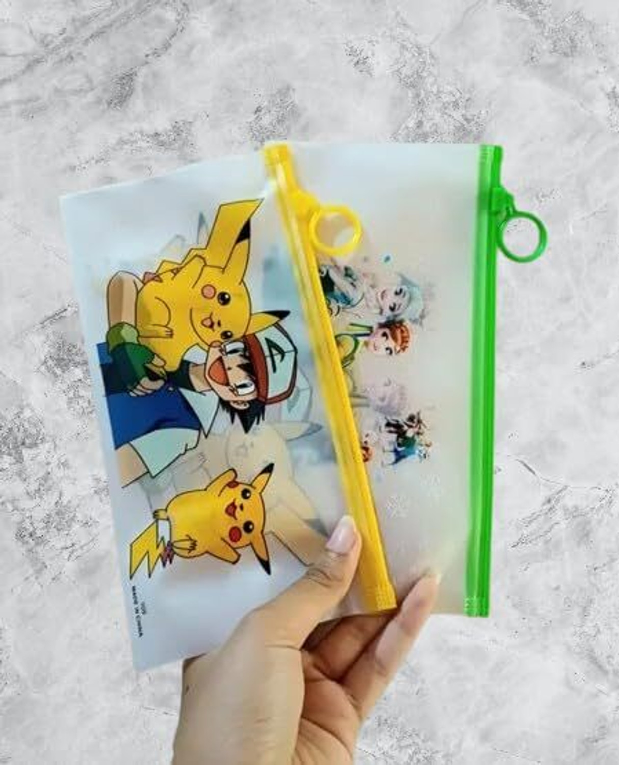 Image of Tiny Tales 40pc Zip Pouch for Pen Pencil Best for Return Gifts cartoon Art Plastic Pencil Box